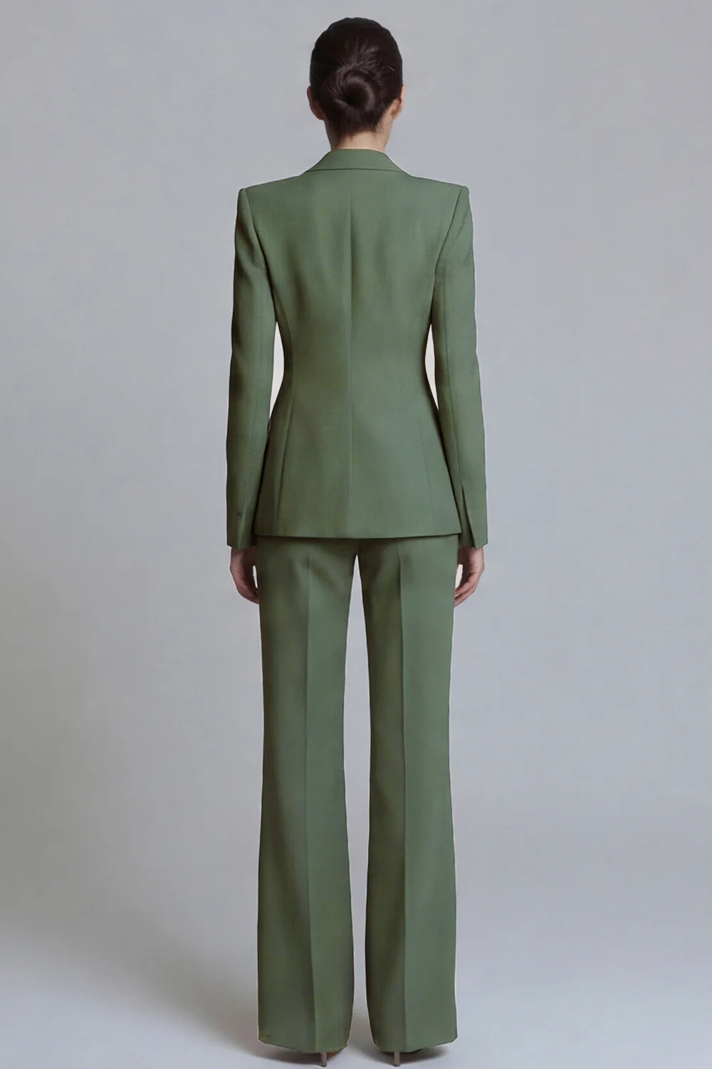 2 Piece Pink Peak Lapel Single Breasted Women's Work Suits - Image 20