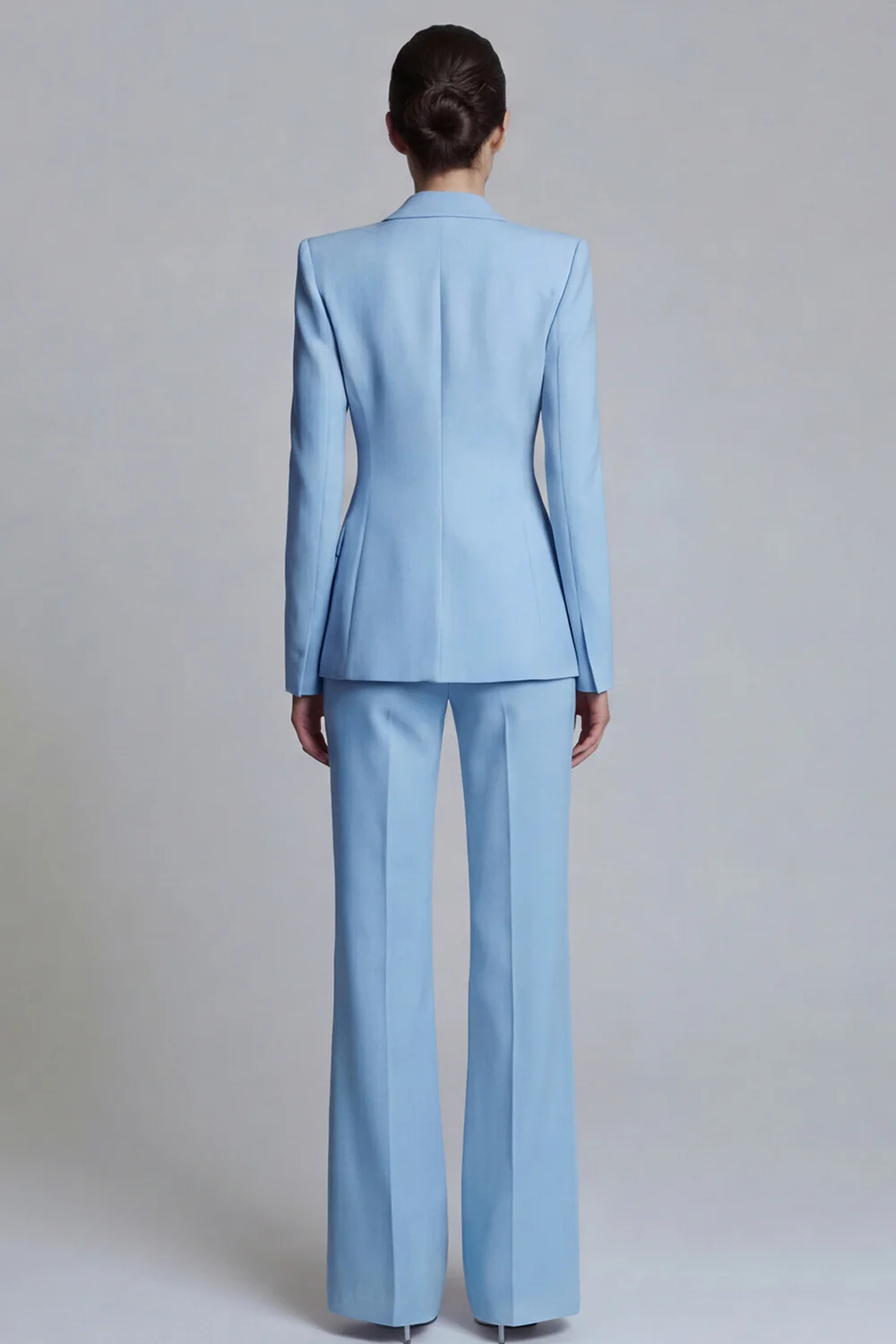 2 Piece Pink Peak Lapel Single Breasted Women's Work Suits - Image 6