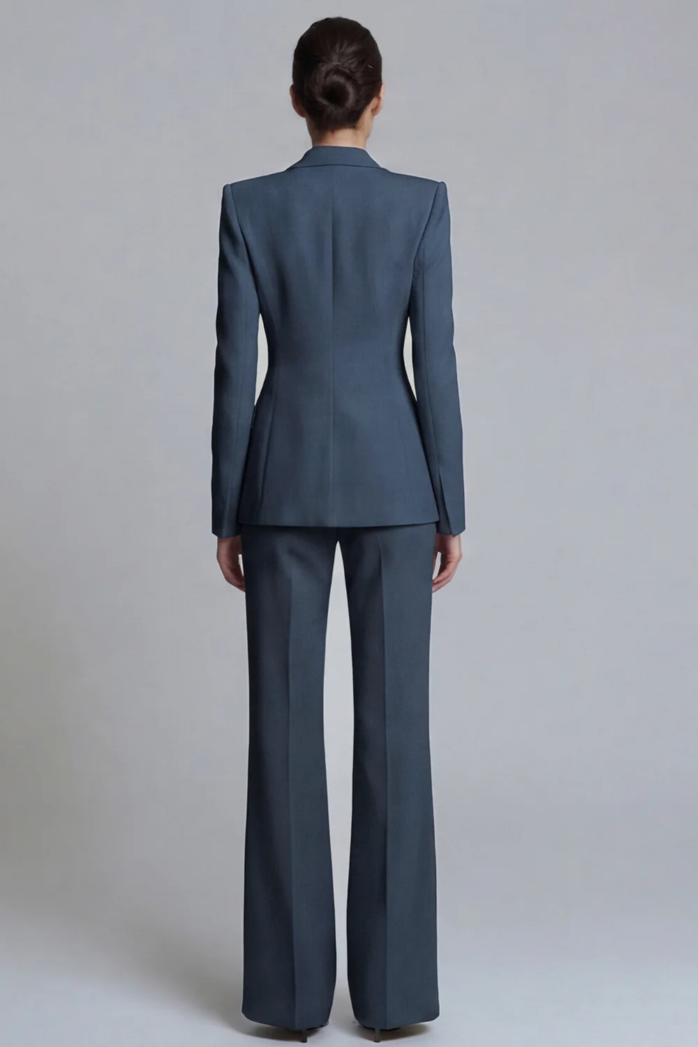 2 Piece Pink Peak Lapel Single Breasted Women's Work Suits - Image 8