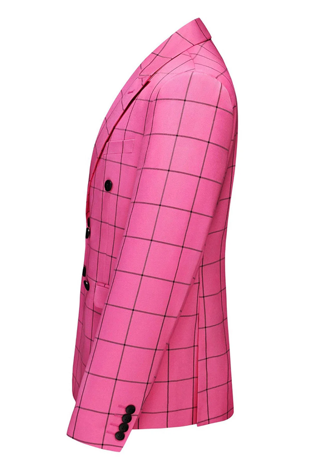 Pink Striped 2 Pieces Peaked lapel Men's Prom Suits - Image 4