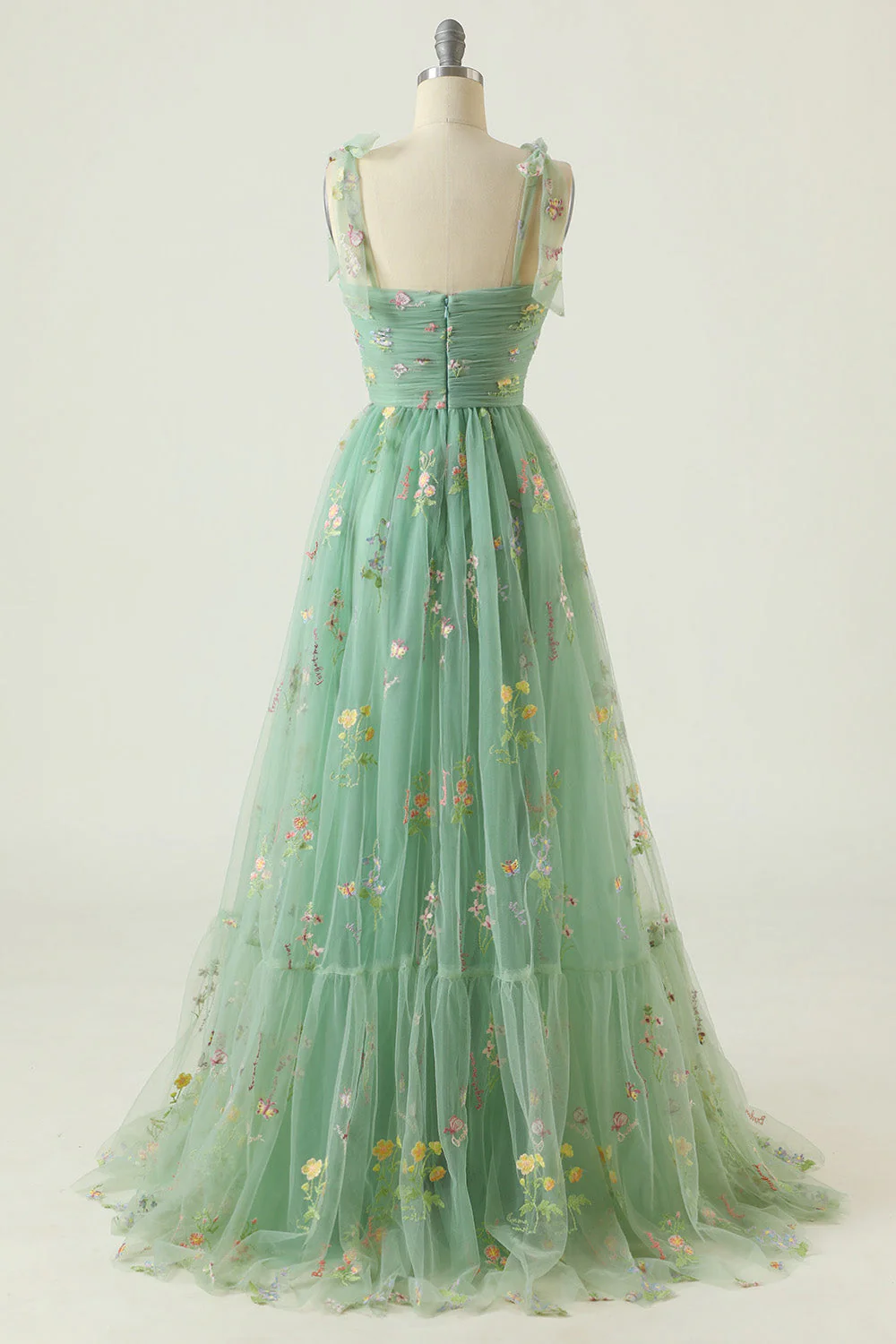 Plus Size Champagne Long Prom Dress With Embroidery - Image 6