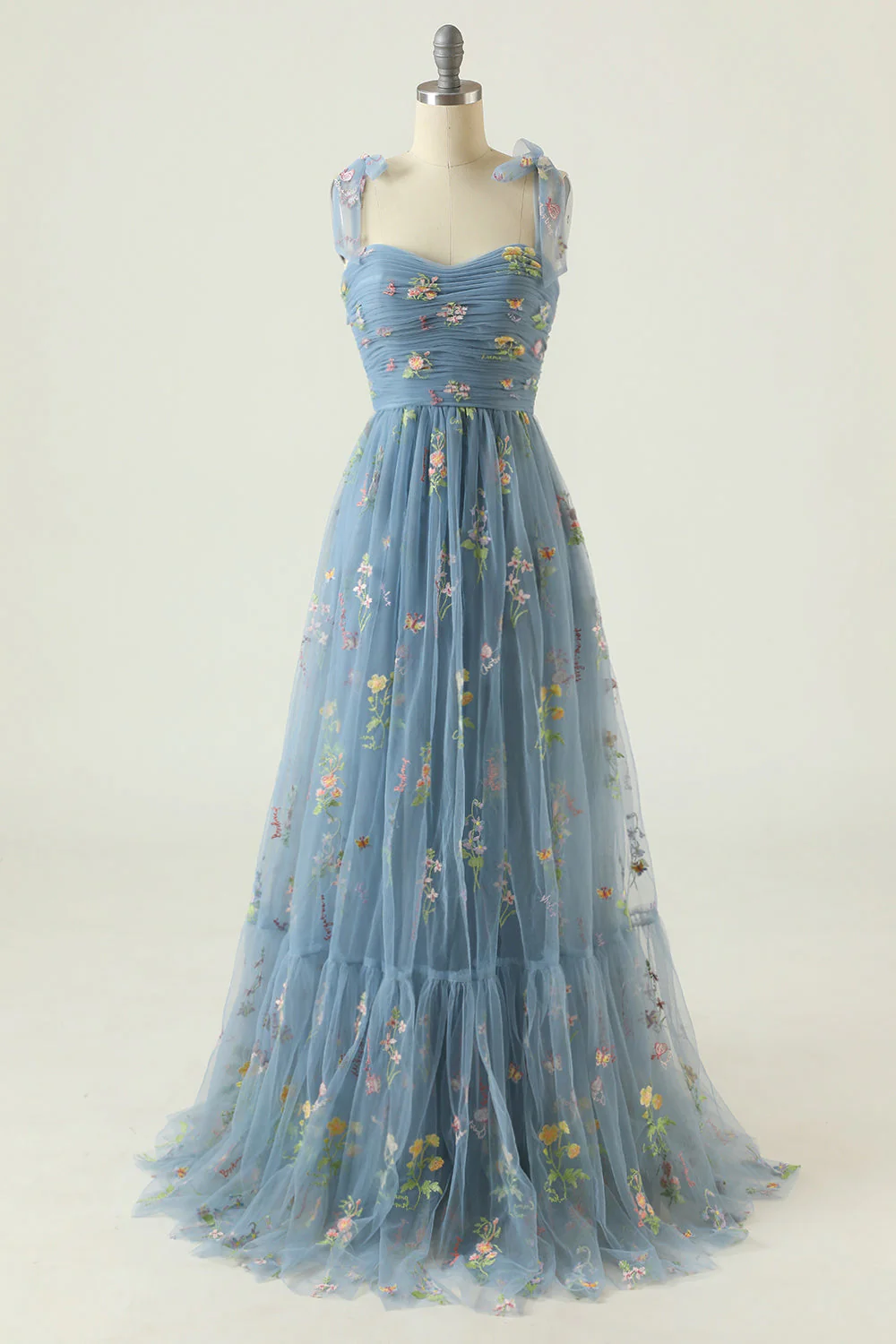 Plus Size Champagne Long Prom Dress With Embroidery - Image 7