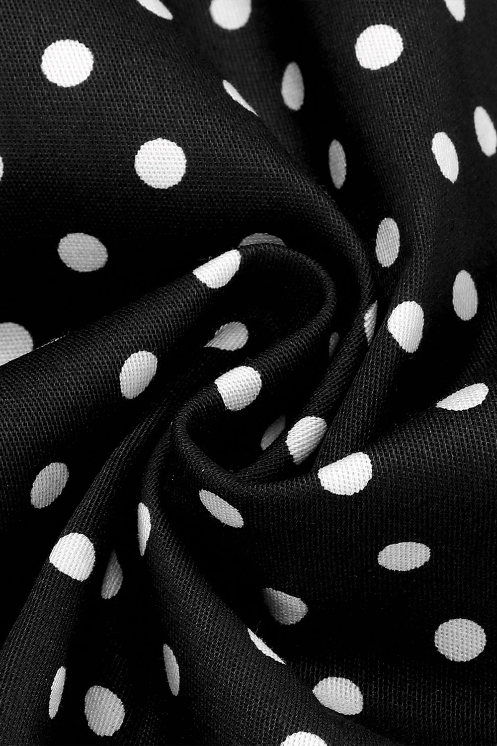 Polka Dots Halter Black A Line 1950s Dress with Bow - Image 4