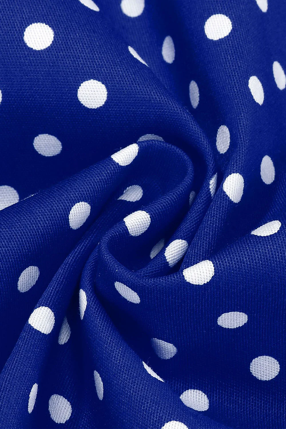 Polka Dots Halter Black A Line 1950s Dress with Bow - Image 9