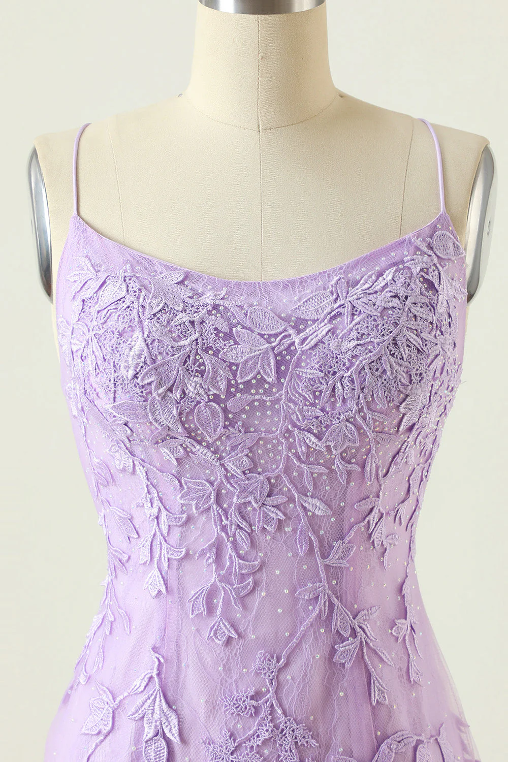 Purple Backless Bodycon Graduation Dress With Appliques - Image 4