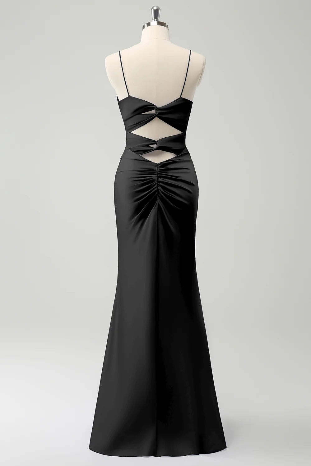 Purple Mermaid Spaghetti Straps Hollow Out Twist Front Bridesmaid Dress - Image 10