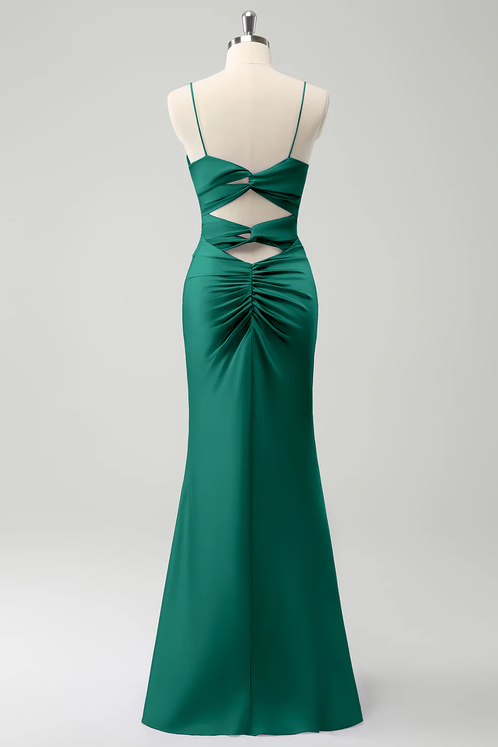 Purple Mermaid Spaghetti Straps Hollow Out Twist Front Bridesmaid Dress - Image 18