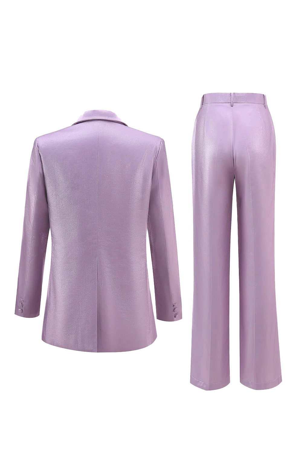 Purple Peak Lapel One Button 2-piece Women Suits - Image 4