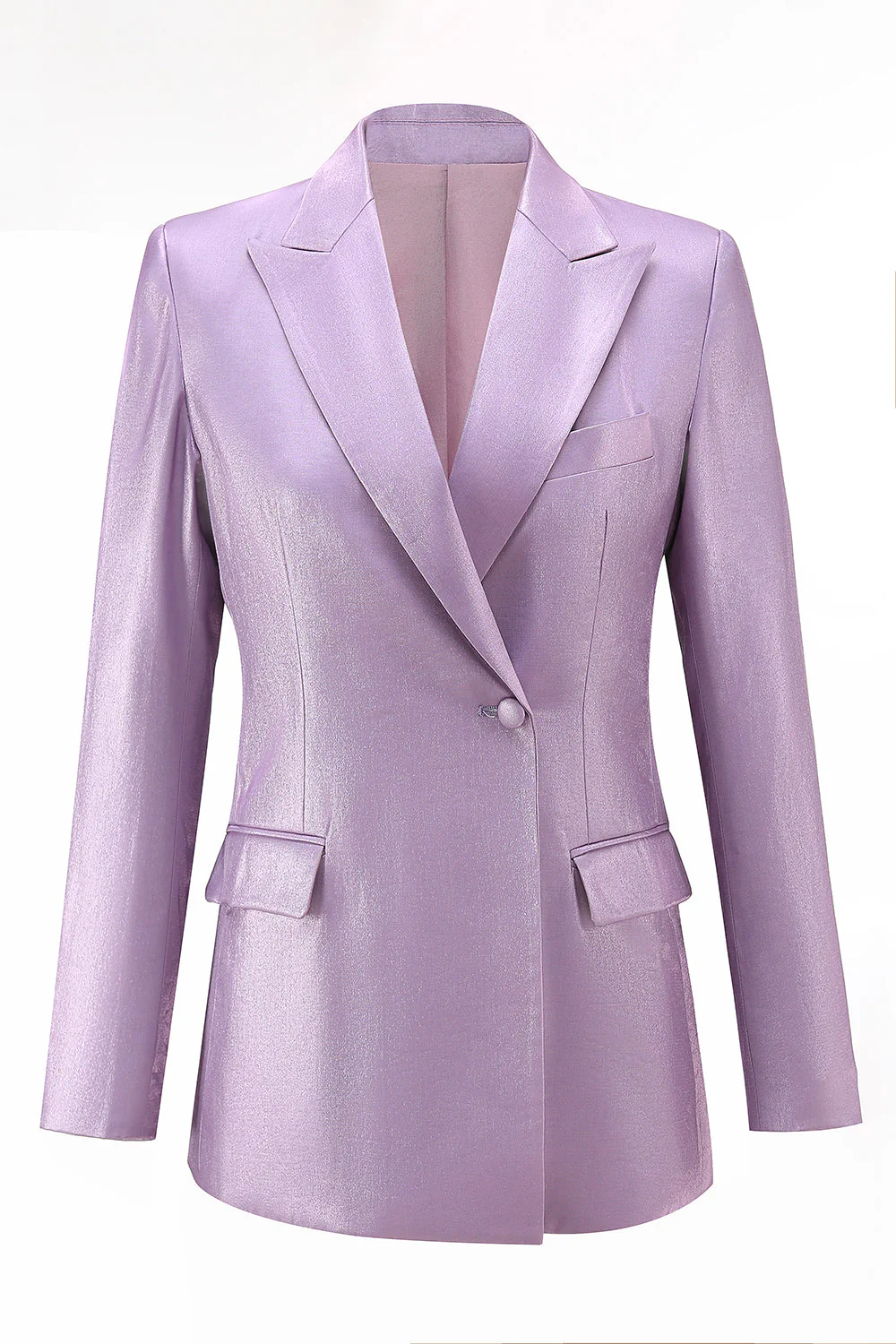 Purple Peak Lapel One Button 2-piece Women Suits - Image 5