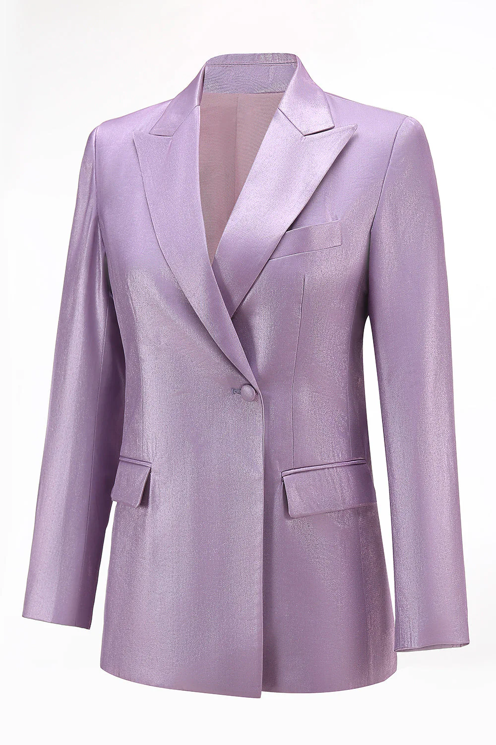 Purple Peak Lapel One Button 2-piece Women Suits - Image 7