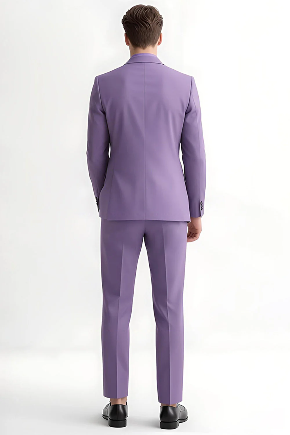 Purple Peak Lapel Slim Fit 2 Piece Men's Suits - Image 2