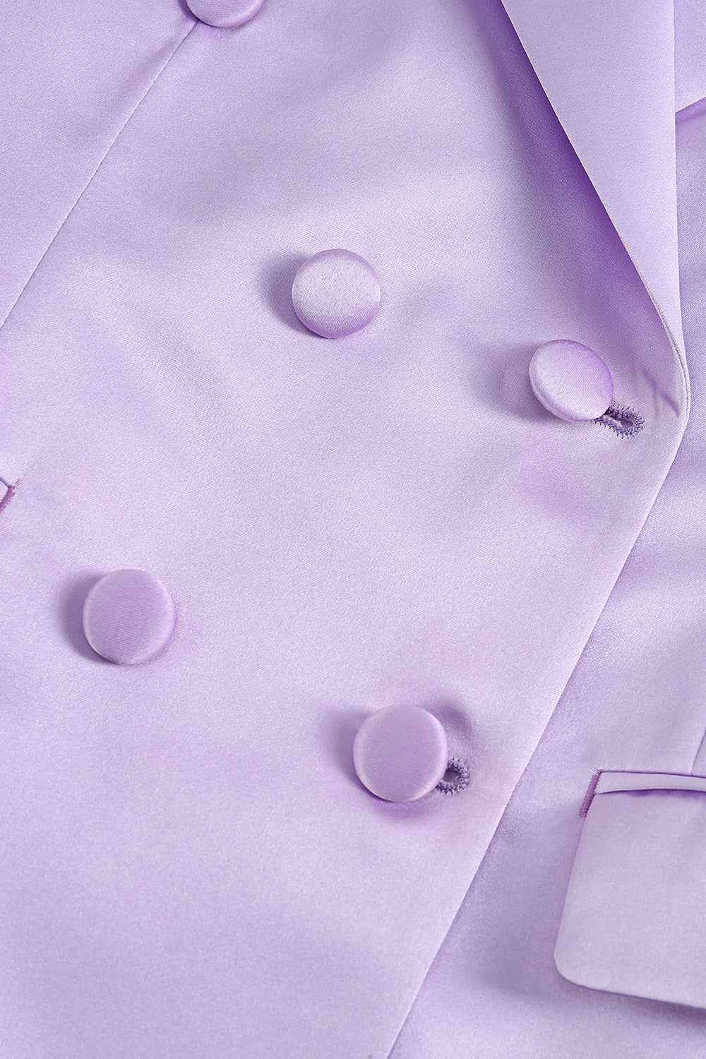 Purple Peak Laple Satin Double Breasted 2 Pieces Women Suits - Image 7