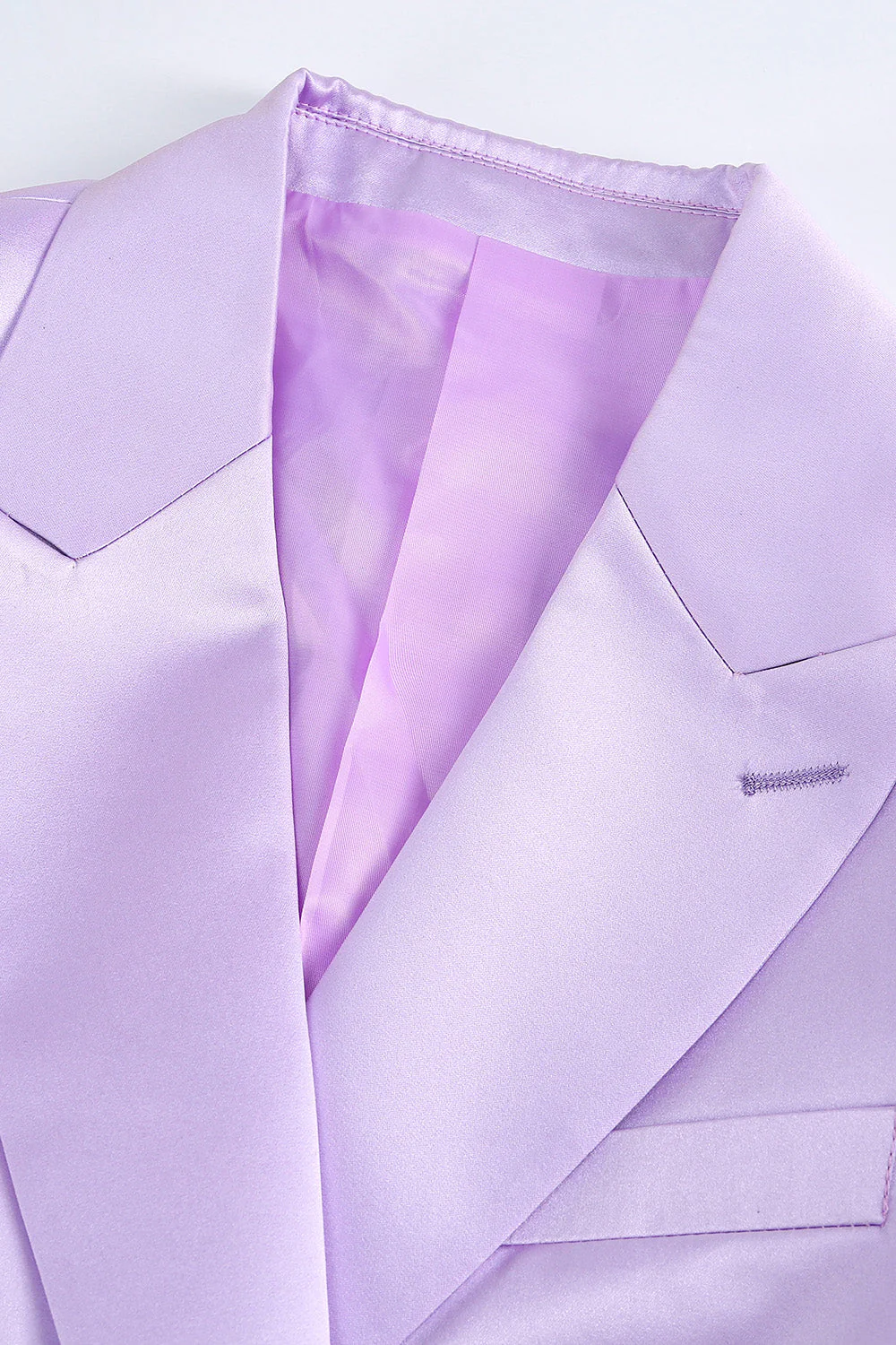 Purple Peak Laple Satin Double Breasted 2 Pieces Women Suits - Image 9