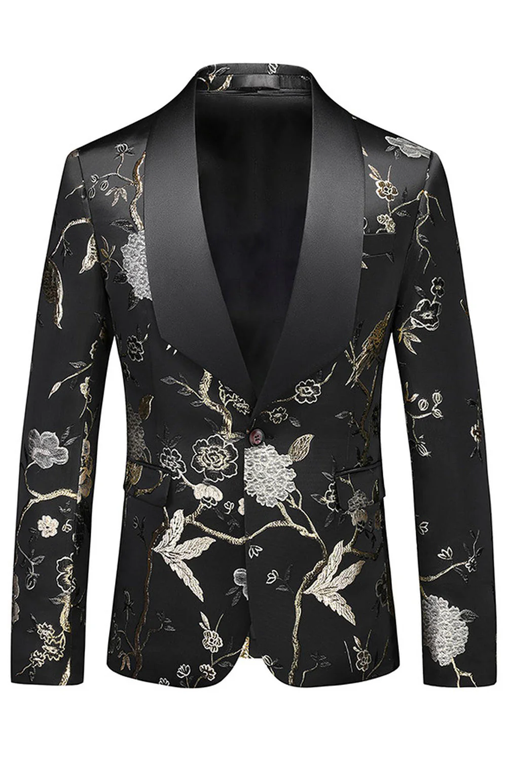 Purple Shawl Lapel Jacquard 3 Piece Men's Prom Suits - Image 24
