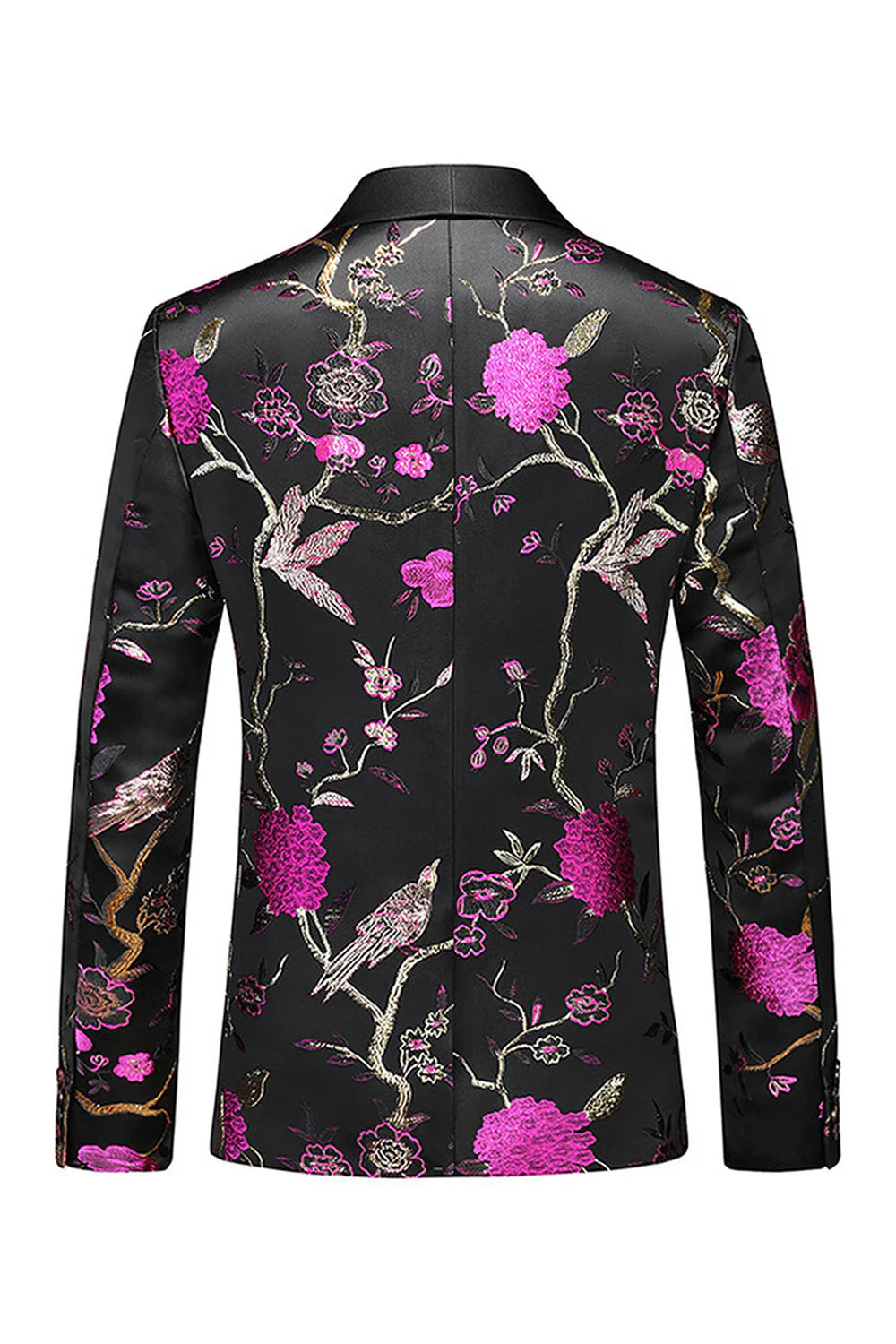 Purple Shawl Lapel Jacquard 3 Piece Men's Prom Suits - Image 3
