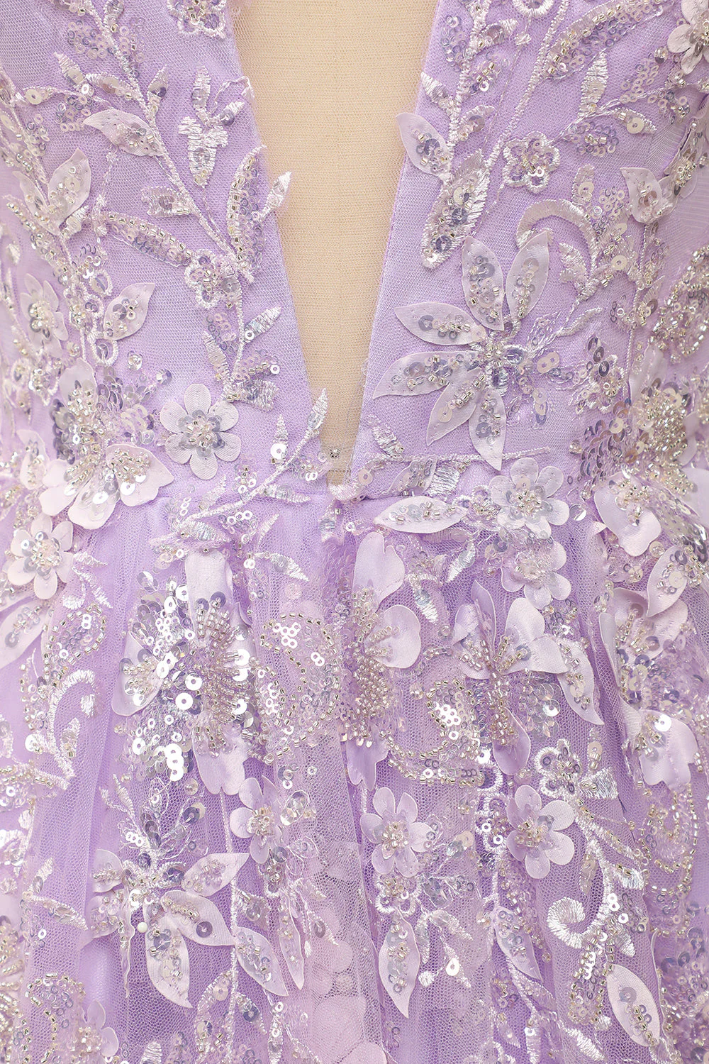 Purple Spaghetti Straps Prom Dress With Appliques - Image 7