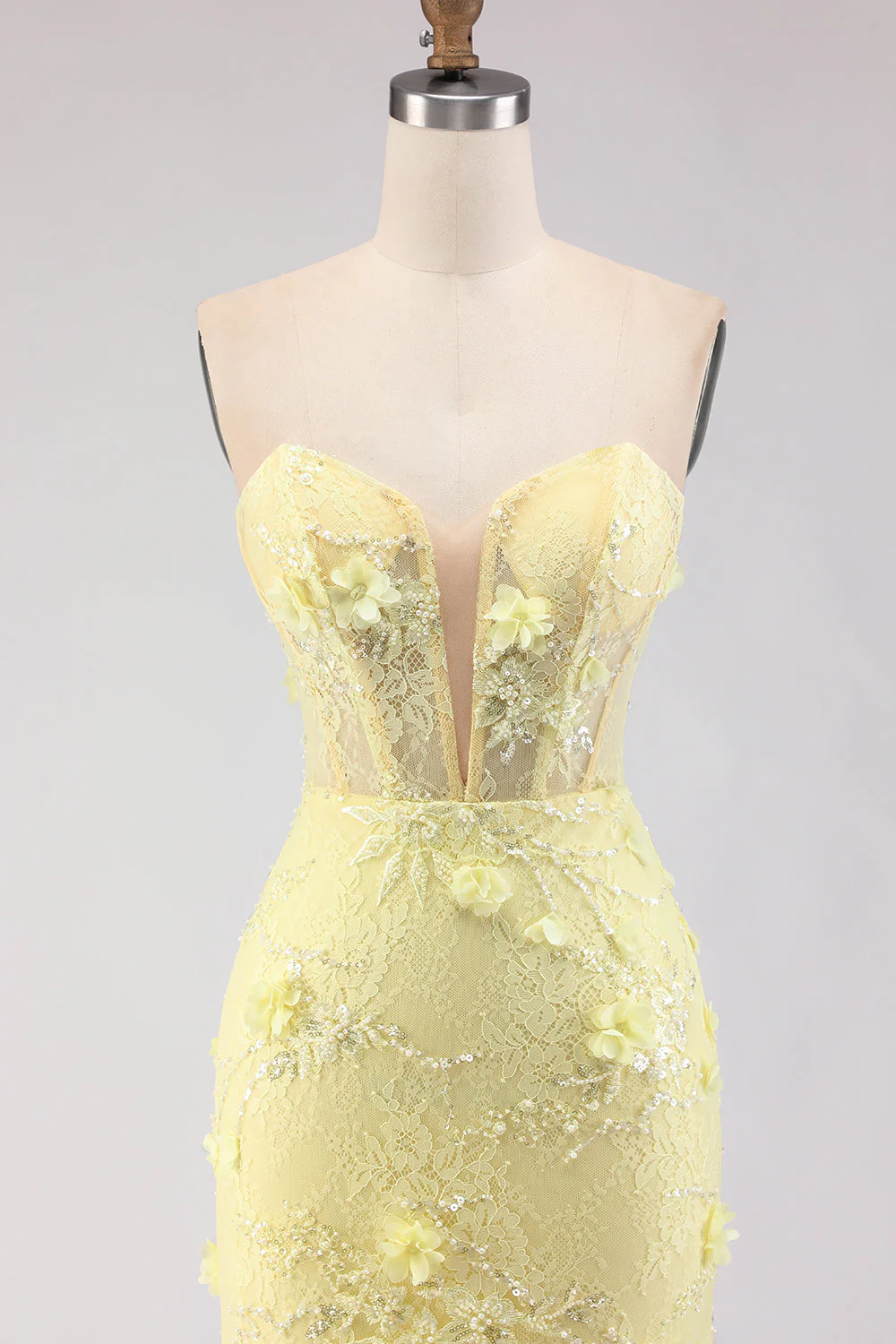Purple Strapless Mermaid Lace Corset Long Prom Dress with Beading - Image 10