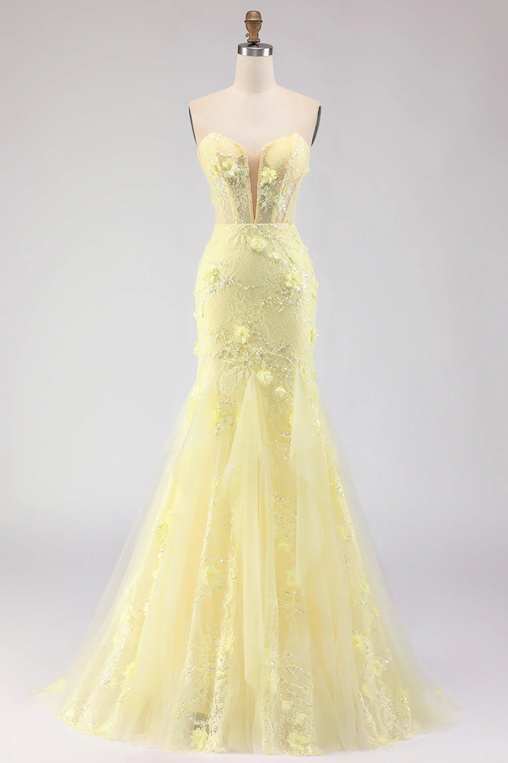 Purple Strapless Mermaid Lace Corset Long Prom Dress with Beading - Image 7