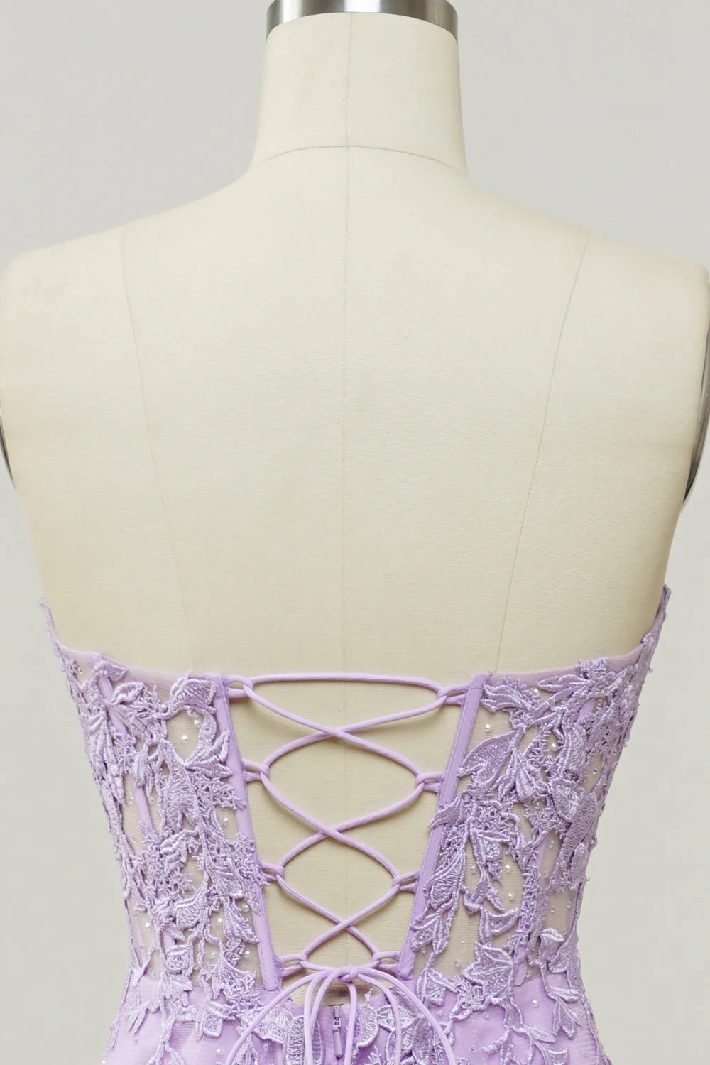 Purple Sweetheart Neck Mermaid Prom Dress With Appliques - Image 4