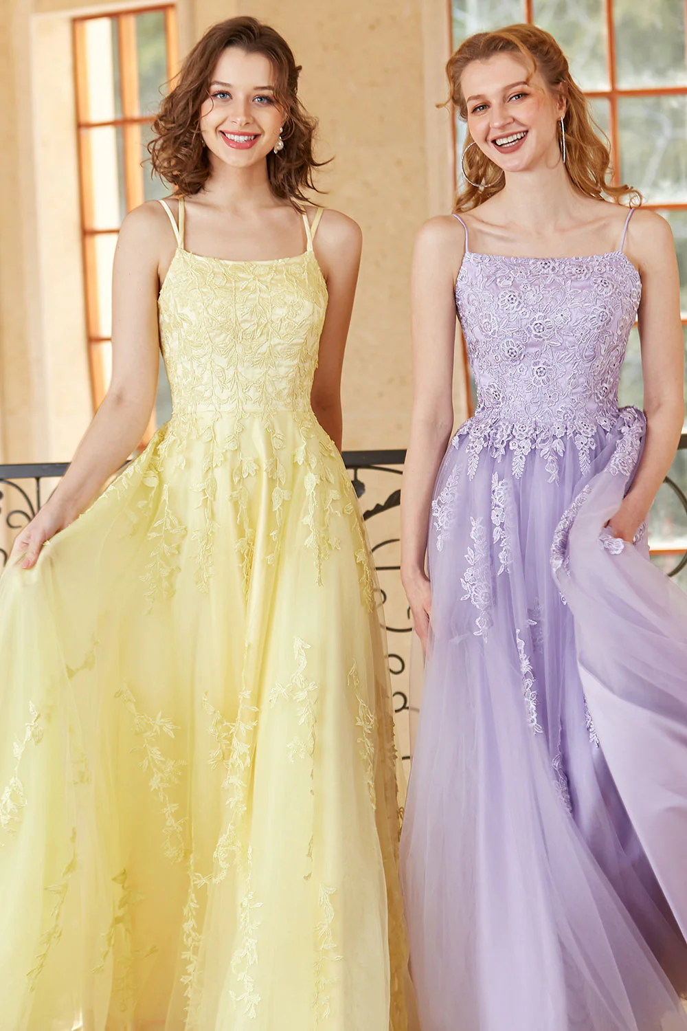 Purple Tulle Prom Dress with Appliques - Image 13