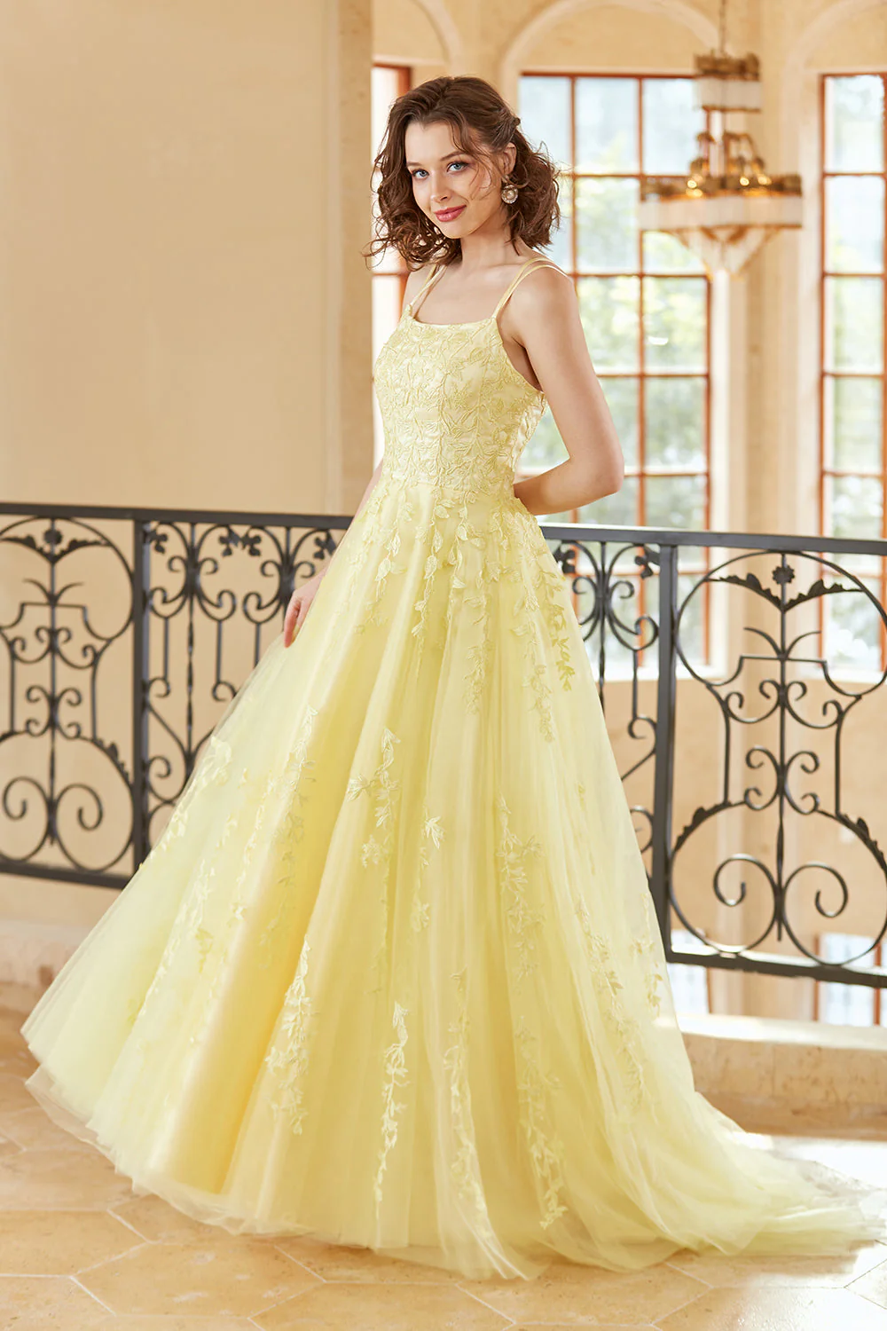 Purple Tulle Prom Dress with Appliques - Image 14