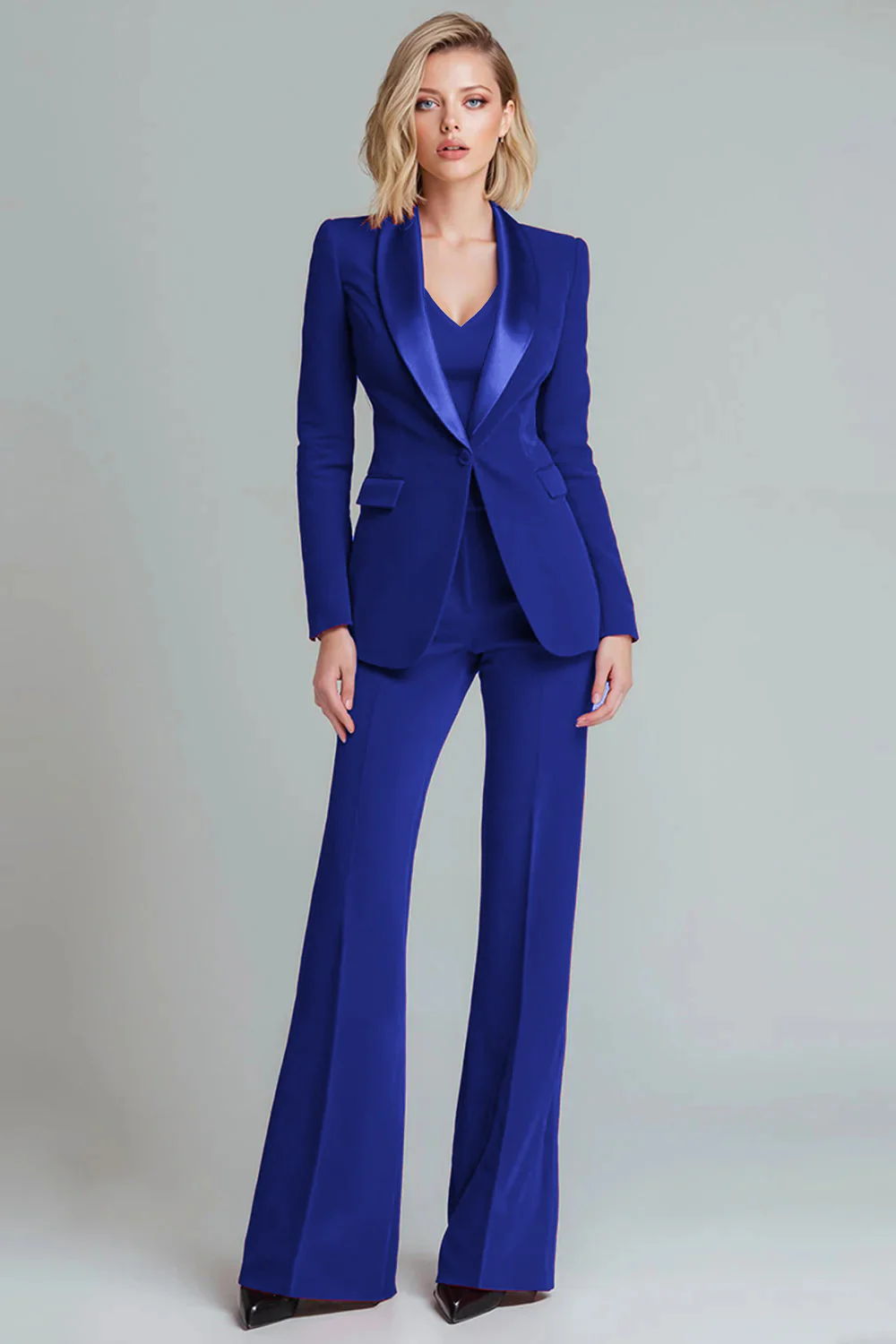 Red 2 Piece Shawl Lapel Fitted Women Suits - Image 6