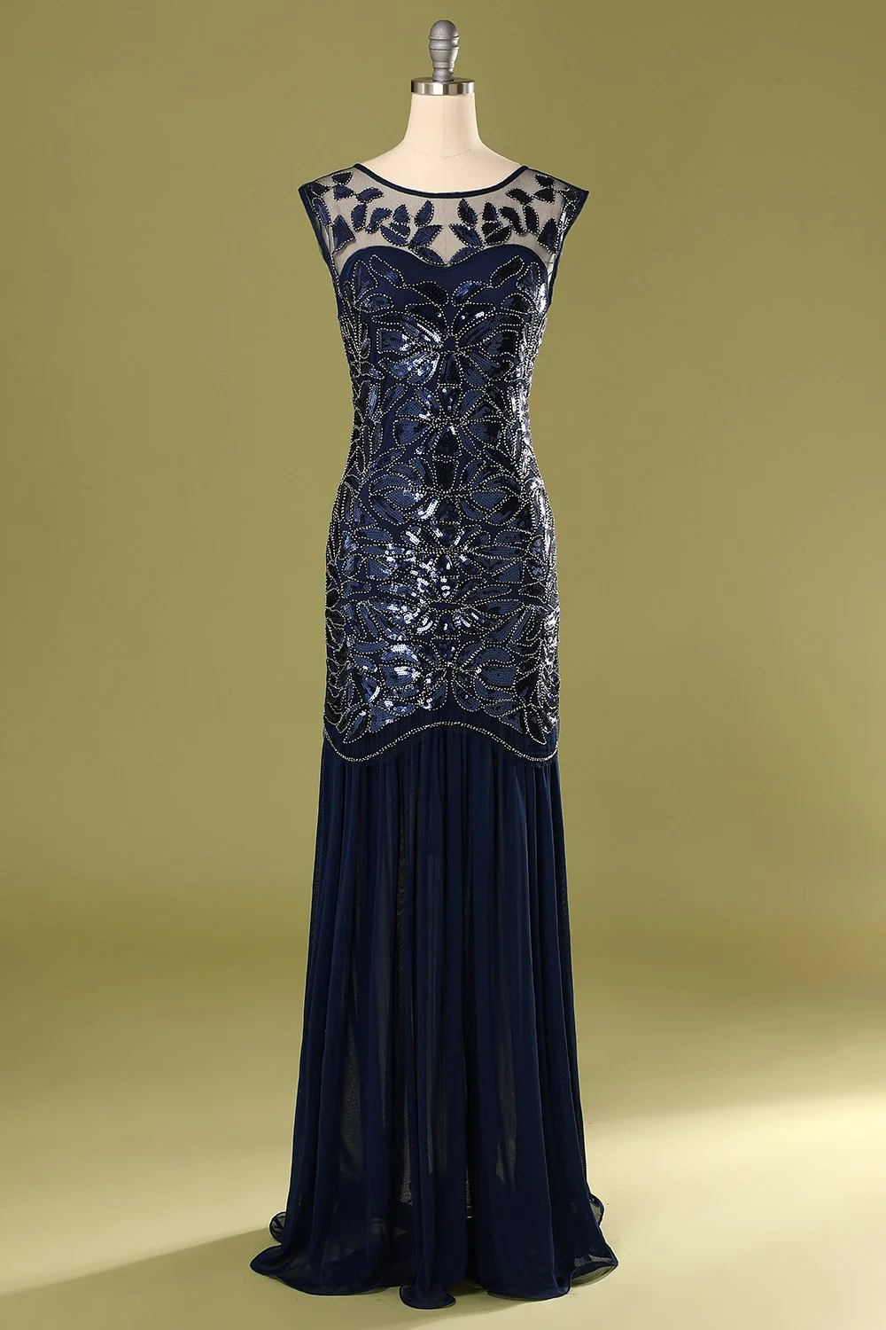 Red and Black 1920s Sequined Flapper Dress - Image 10