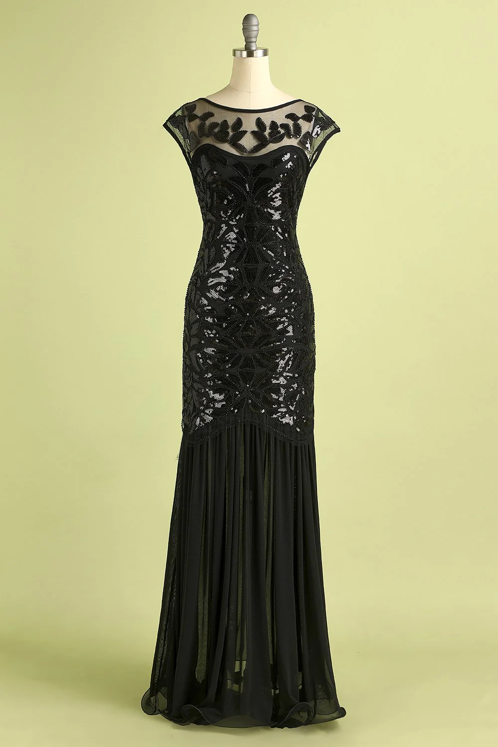 Red and Black 1920s Sequined Flapper Dress - Image 6