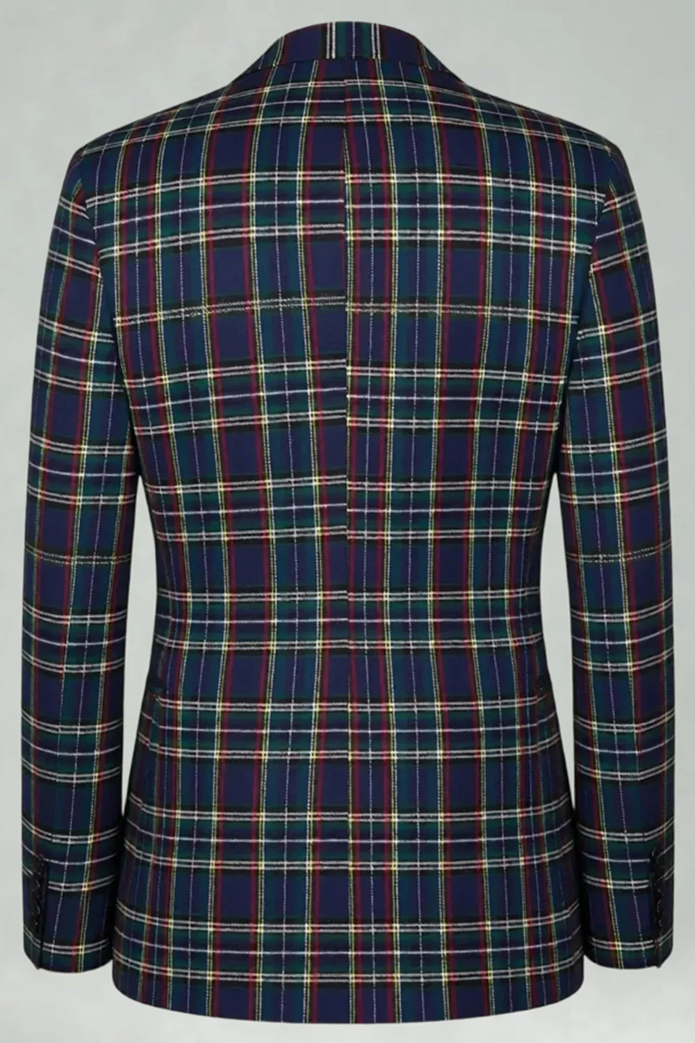 Red Black Plaid Notched Lapel 2 Piece Men's Prom Suits - Image 13