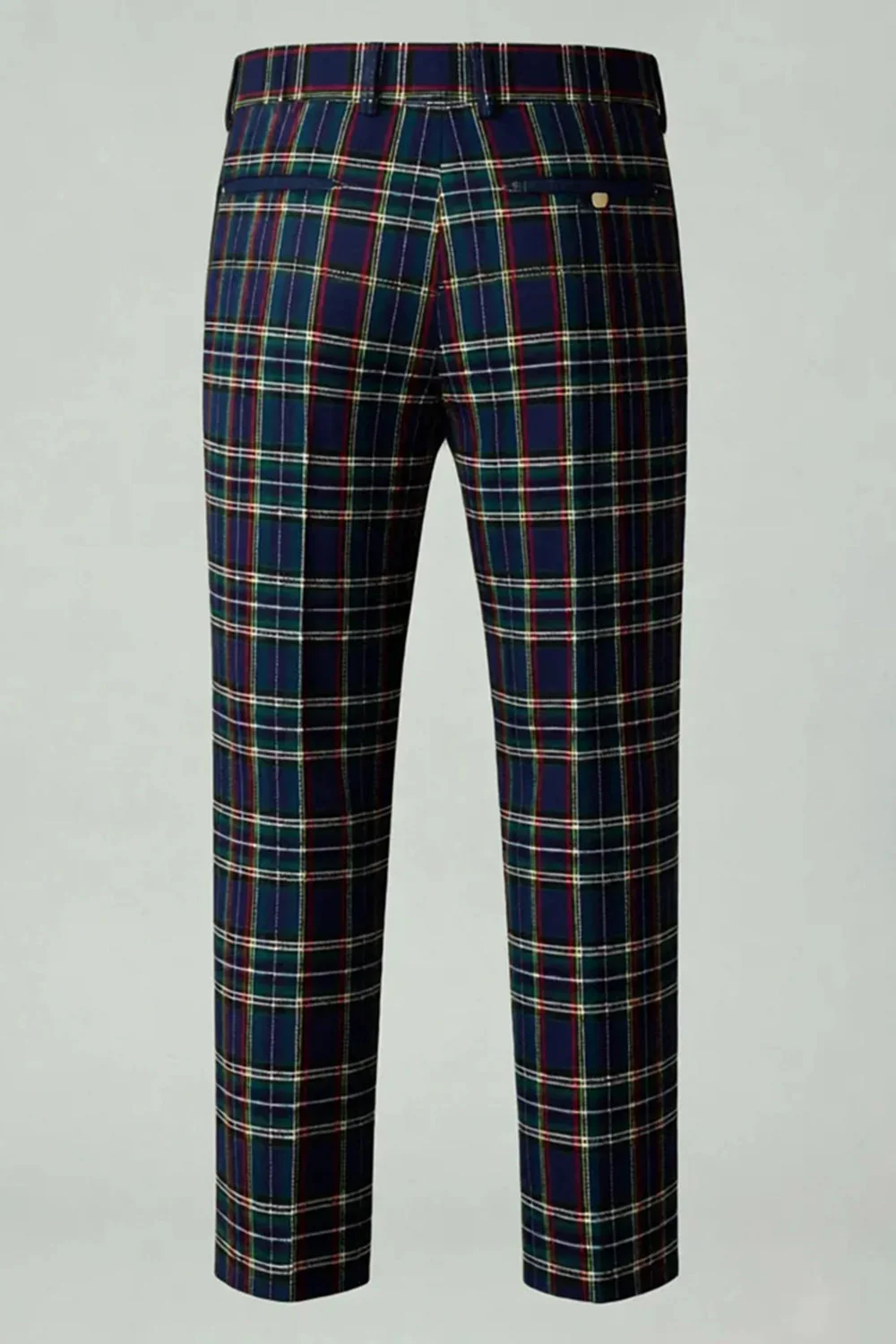 Red Black Plaid Notched Lapel 2 Piece Men's Prom Suits - Image 15