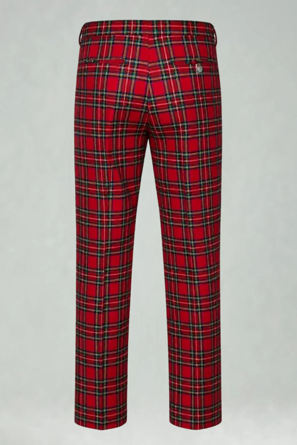 Red Black Plaid Notched Lapel 2 Piece Men's Prom Suits - Image 33