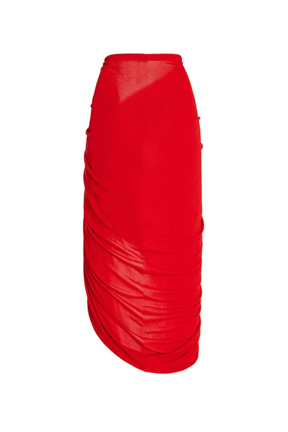Red Strapless 2 Piece Ruched Swimsuit with Cover Up - Image 4