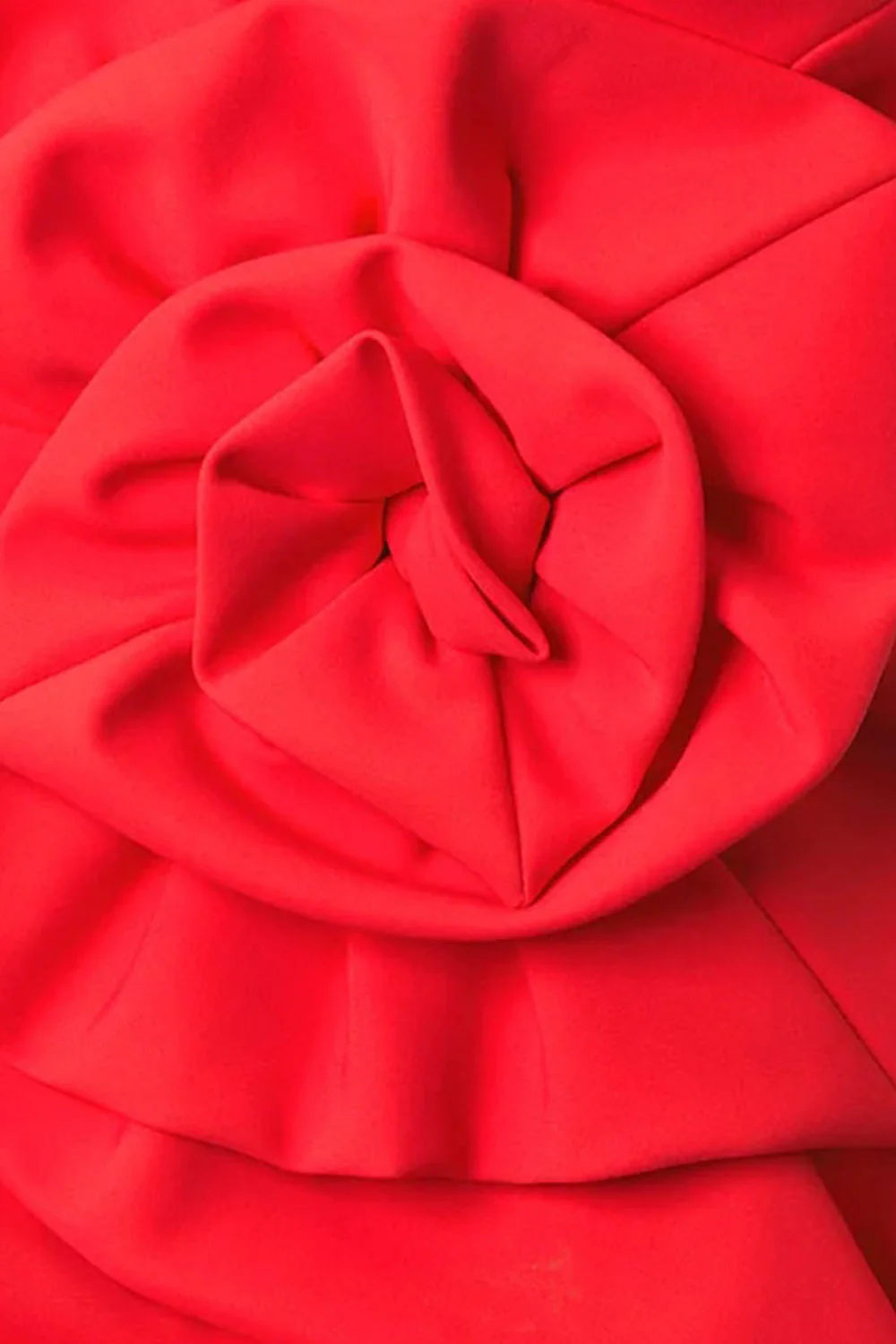 Red Strapless 2 Piece Ruched Swimsuit with Cover Up - Image 5