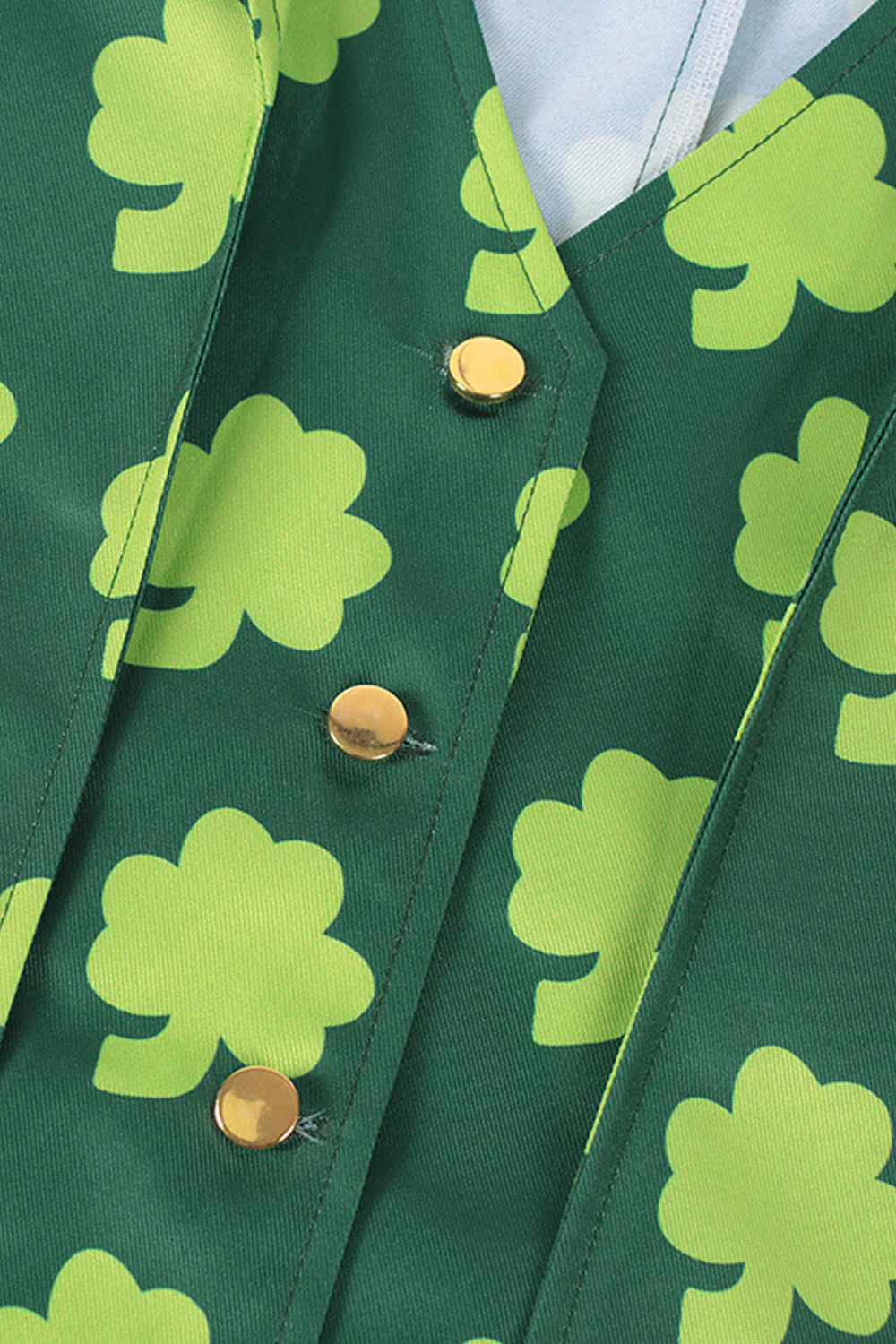 Retro Green Shamrock Slim Fit Tuxedo Jacket with Hat - Image 5