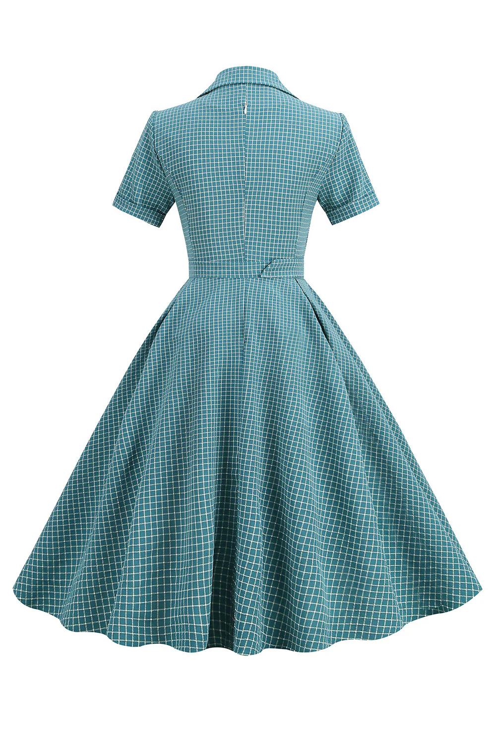 Retro Style Red Plaid 1950s Dress - Image 5