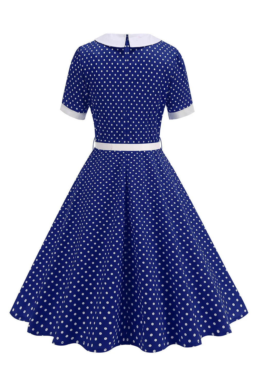 Round Neck Polka Dots Black A Line 1950s Dress - Image 4
