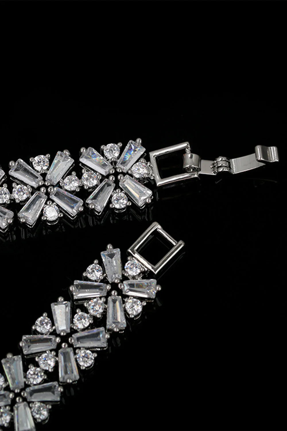 Royal Blue Crystal Necklace Earring Jewelry Set - Image 8
