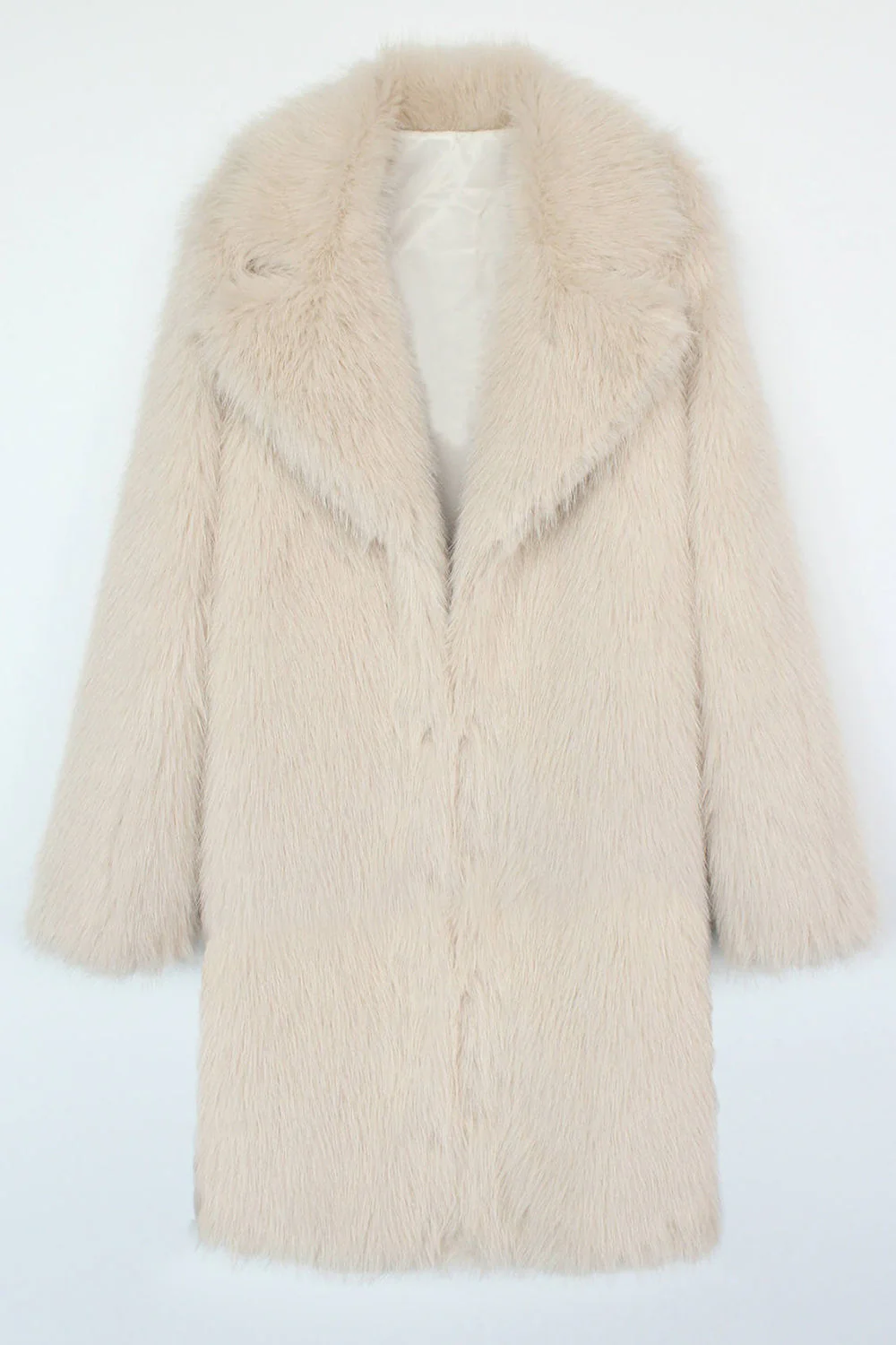 Royal Blue Notched lapel Solid Faux Fur Women Coat - Image 13