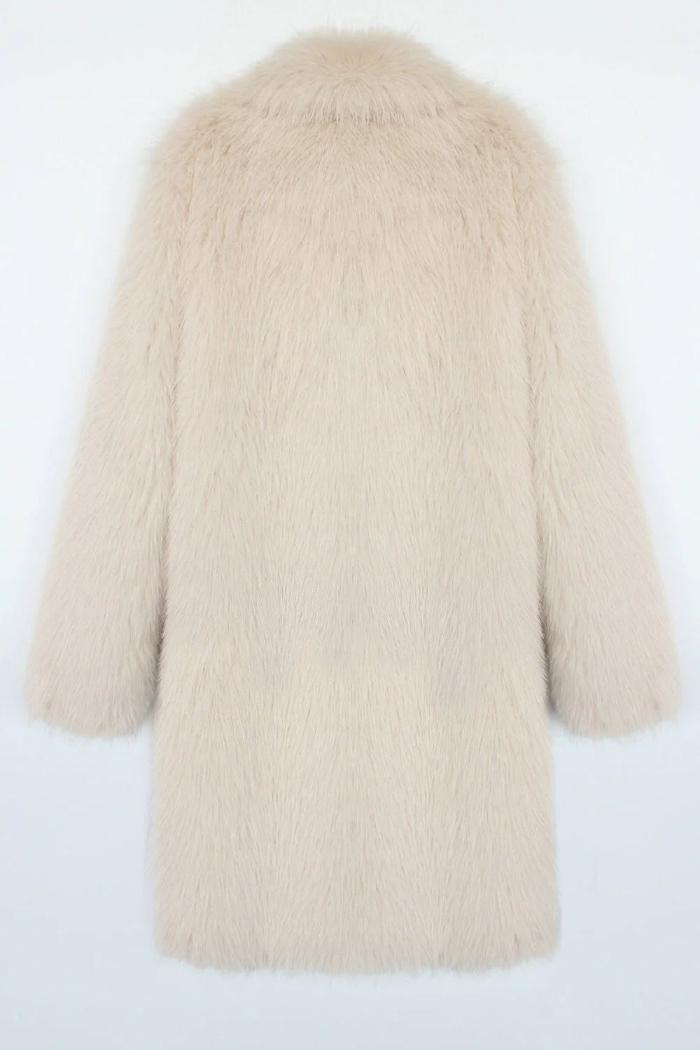 Royal Blue Notched lapel Solid Faux Fur Women Coat - Image 14