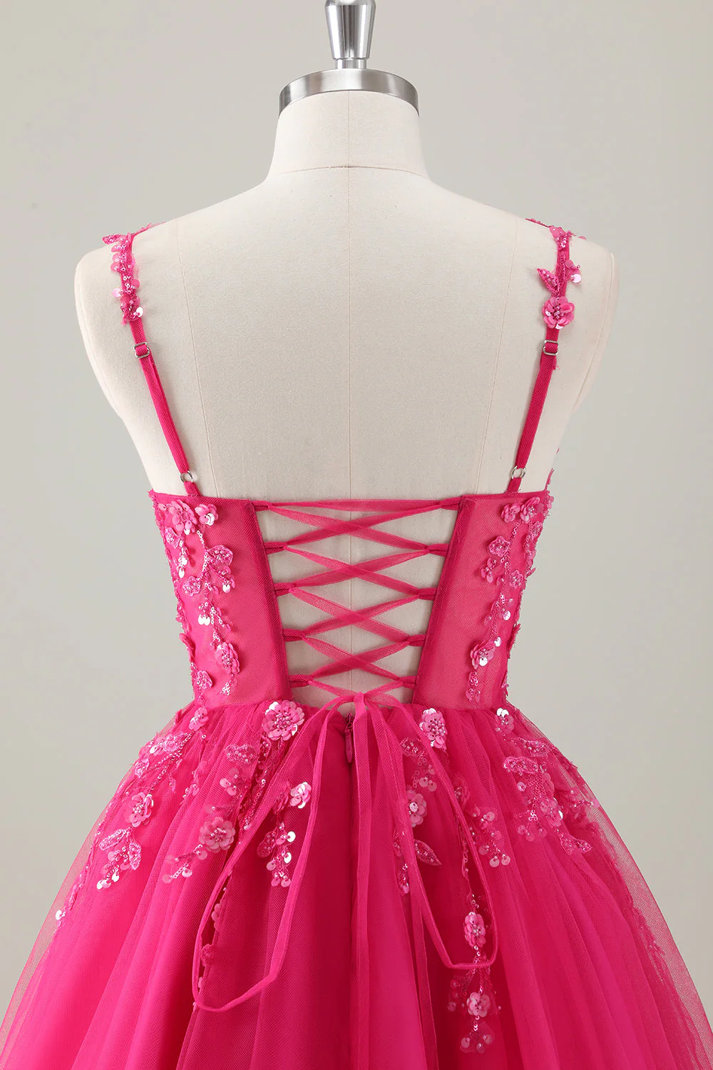 Royal Blue Spaghetti Straps Short Graduation Dress with Appliques - Image 11