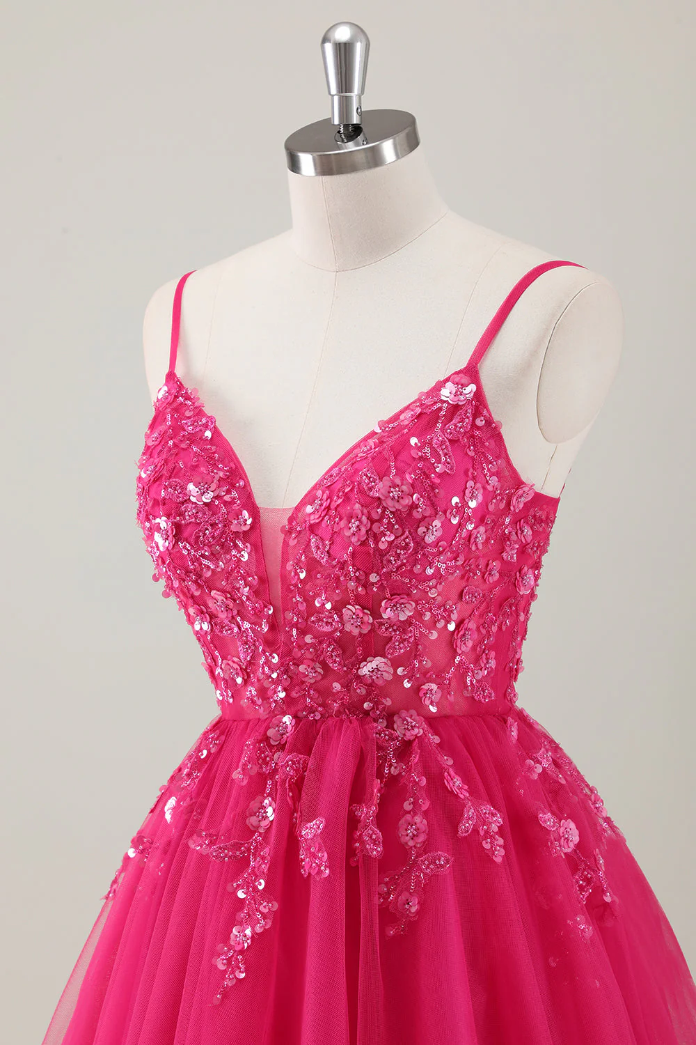 Royal Blue Spaghetti Straps Short Graduation Dress with Appliques - Image 12