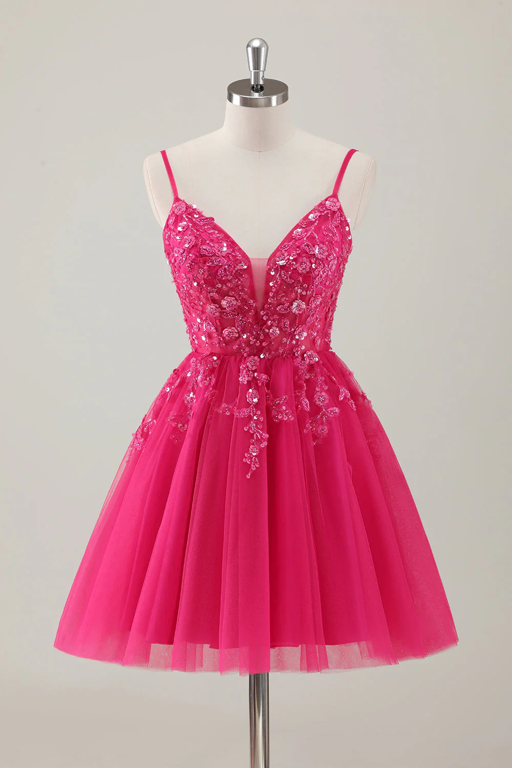 Royal Blue Spaghetti Straps Short Graduation Dress with Appliques - Image 7