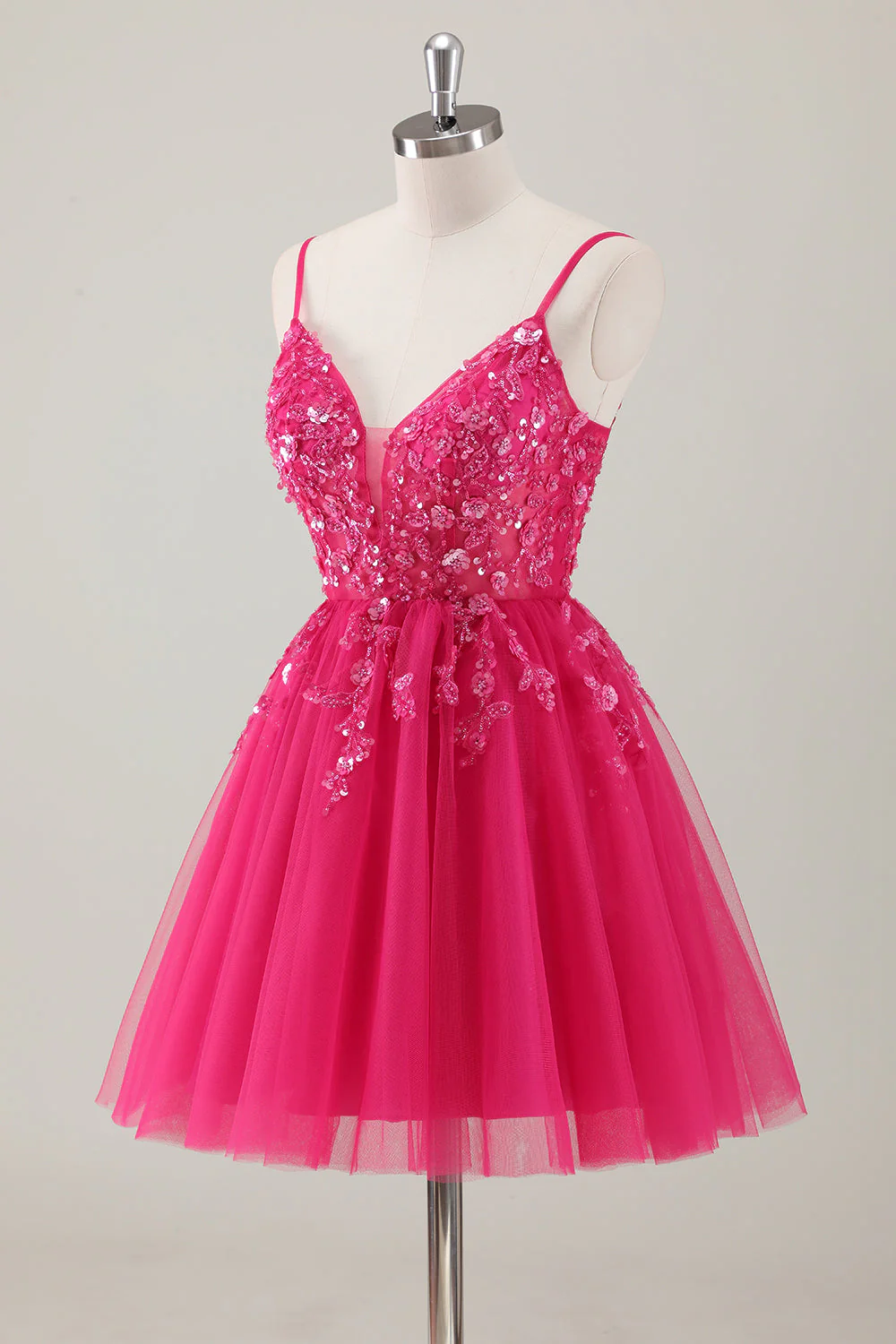 Royal Blue Spaghetti Straps Short Graduation Dress with Appliques - Image 9