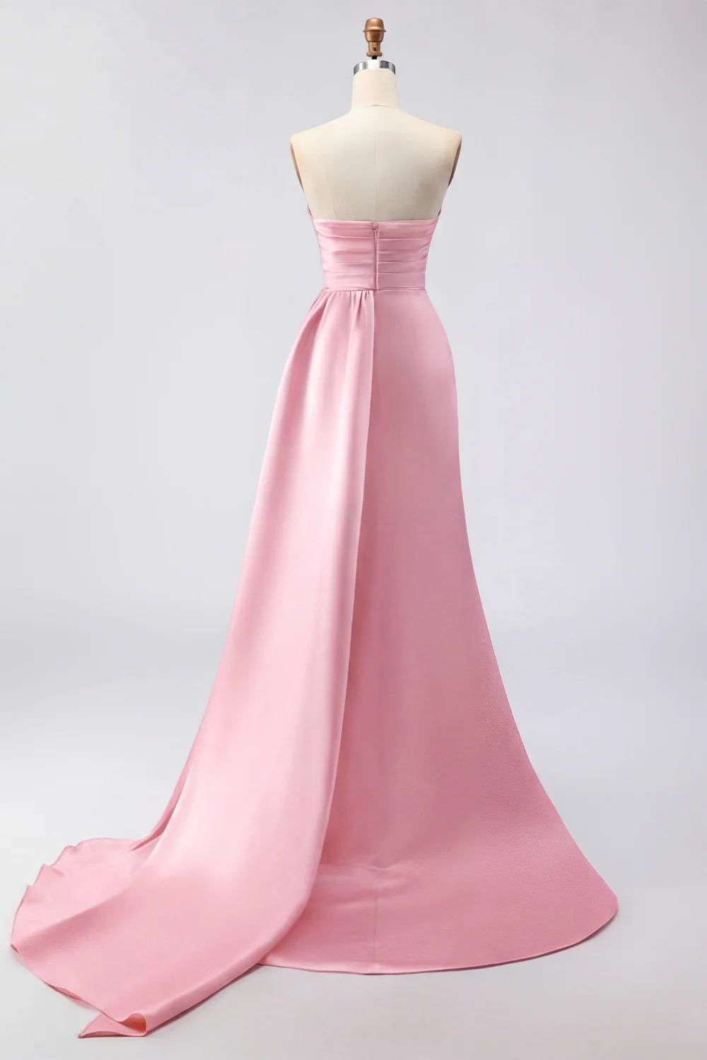 Royal Blue Strapless Mermaid Beaded Long Satin Prom Dress with Slit - Image 22