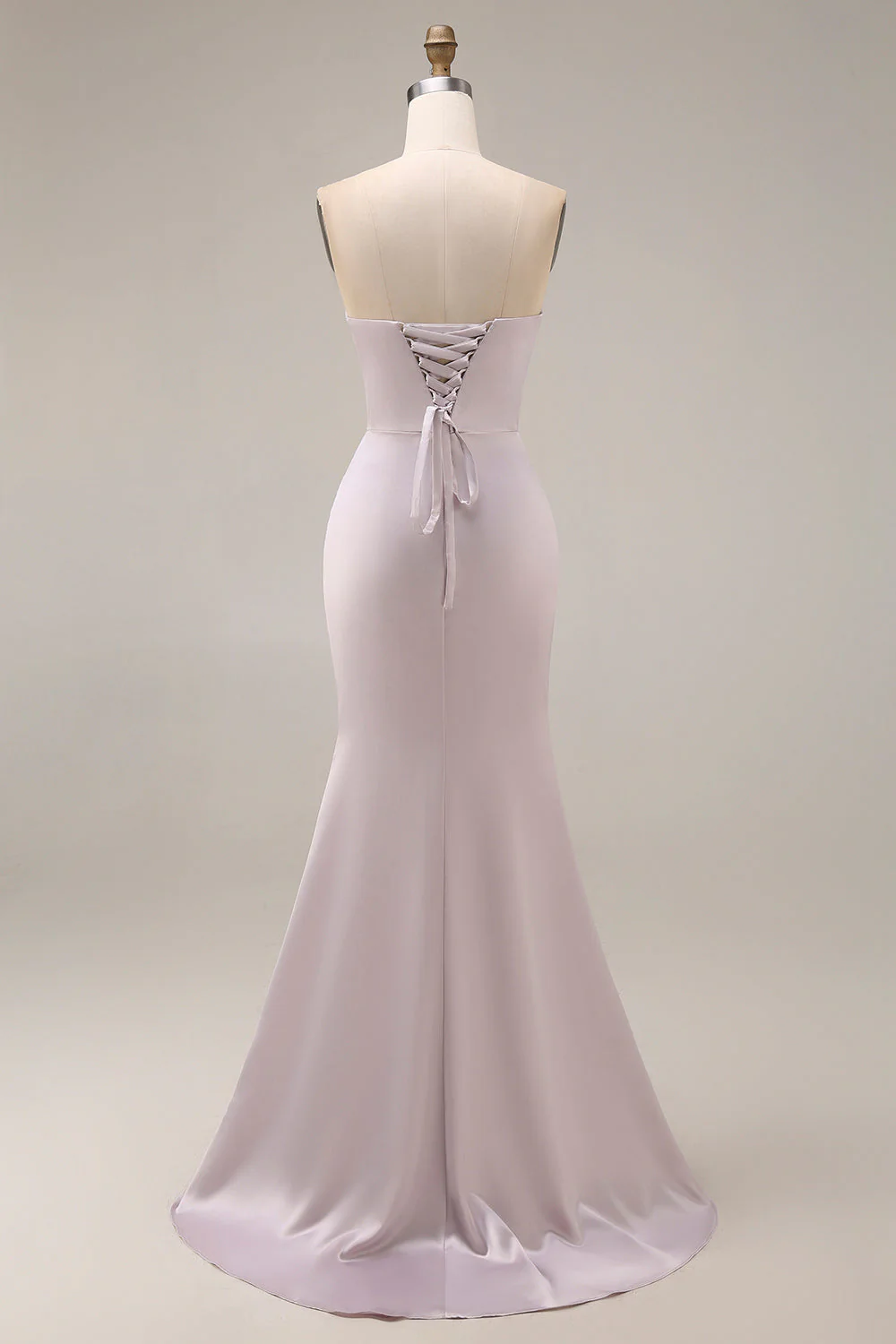 Light Purple Mermaid Sweetheart Ruched Long Prom Dress with Slit - Image 2