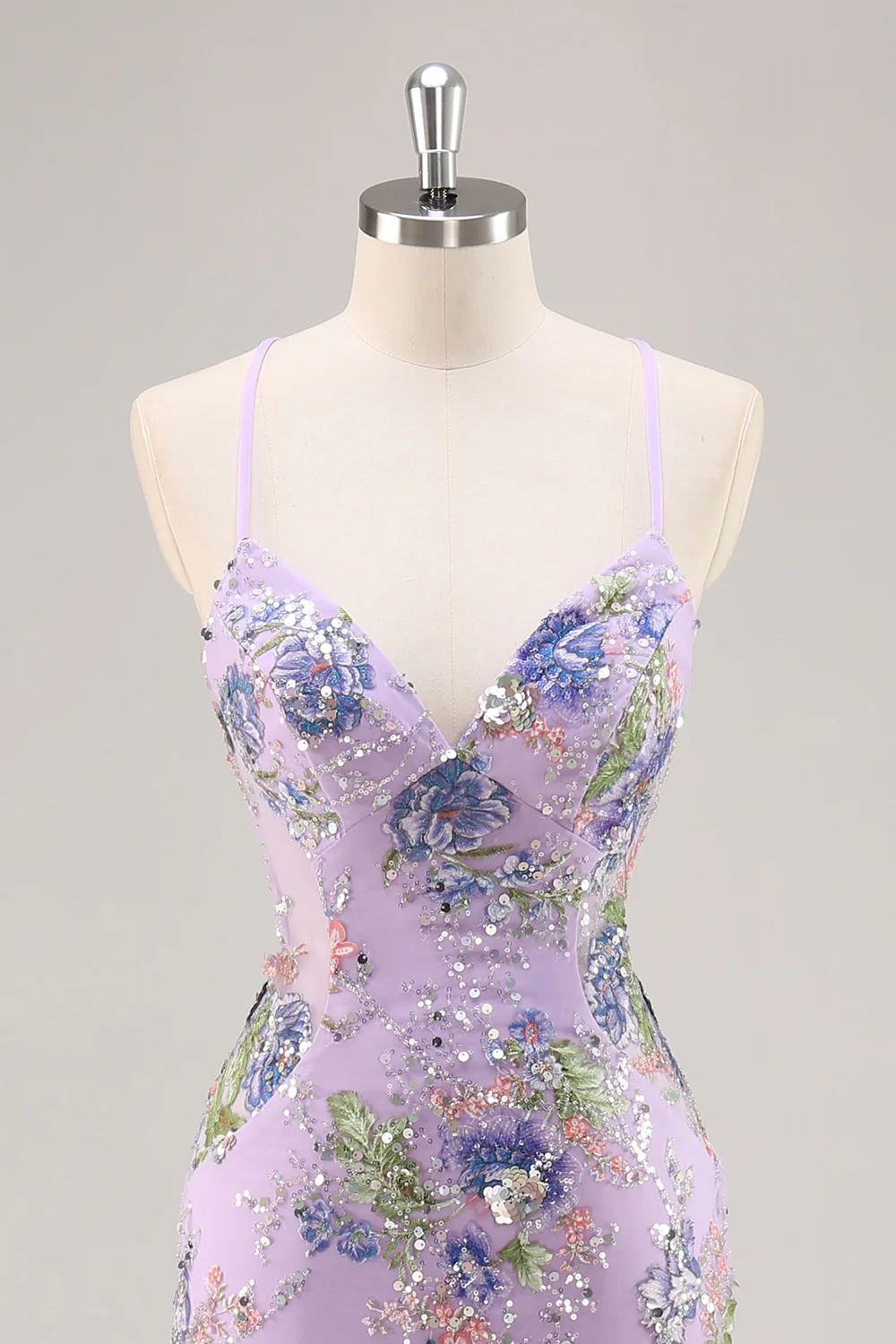 Sparkly Sequins Mermaid Spaghetti Straps Black Prom Dress with Appliques - Image 24