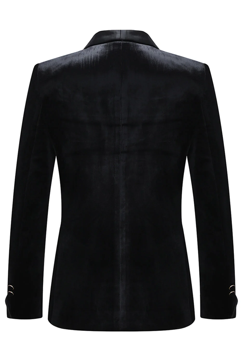 Shawl Lapel 2 Piece Black Velvet Men's Suits - Image 3
