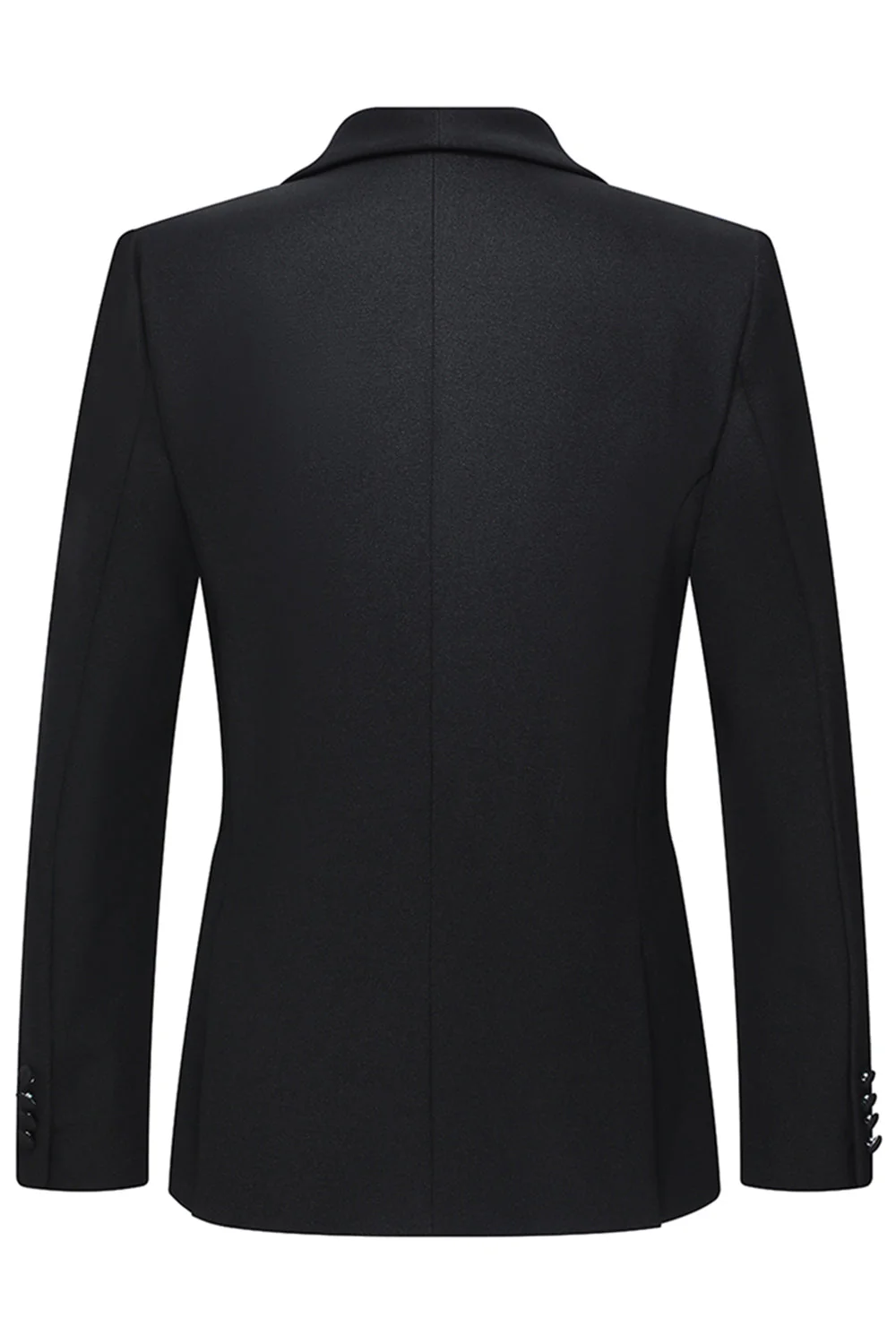 Shawl Lapel Black 3 Piece One Button Men's Business Suits - Image 3