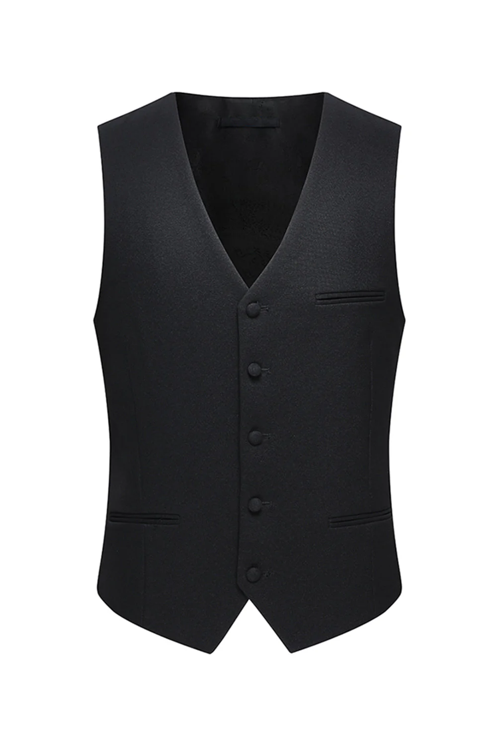 Shawl Lapel Black 3 Piece One Button Men's Business Suits - Image 5
