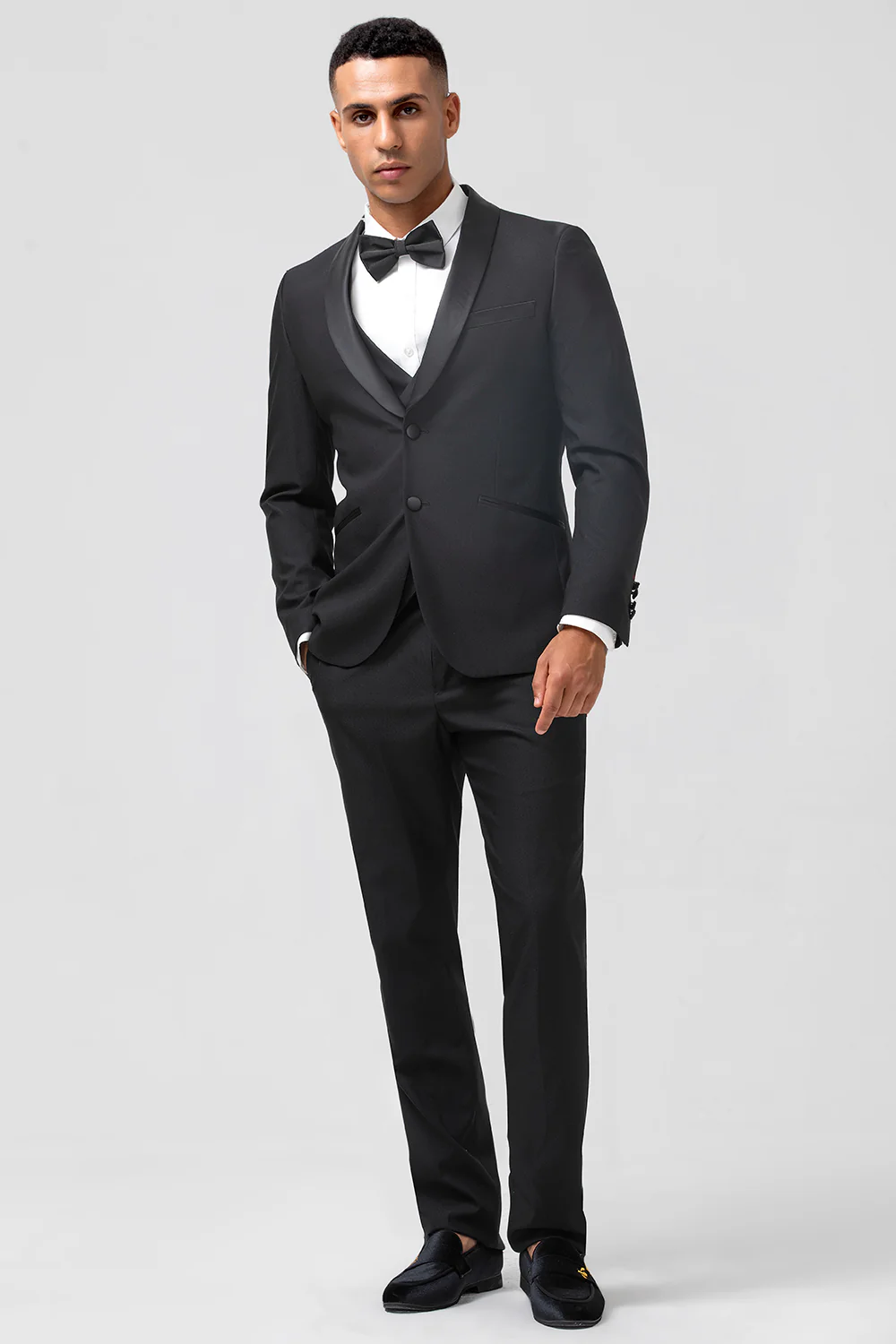 Dark Green Shawl Lapel One Button 3 Pieces Men's Wedding Suits - Image 11